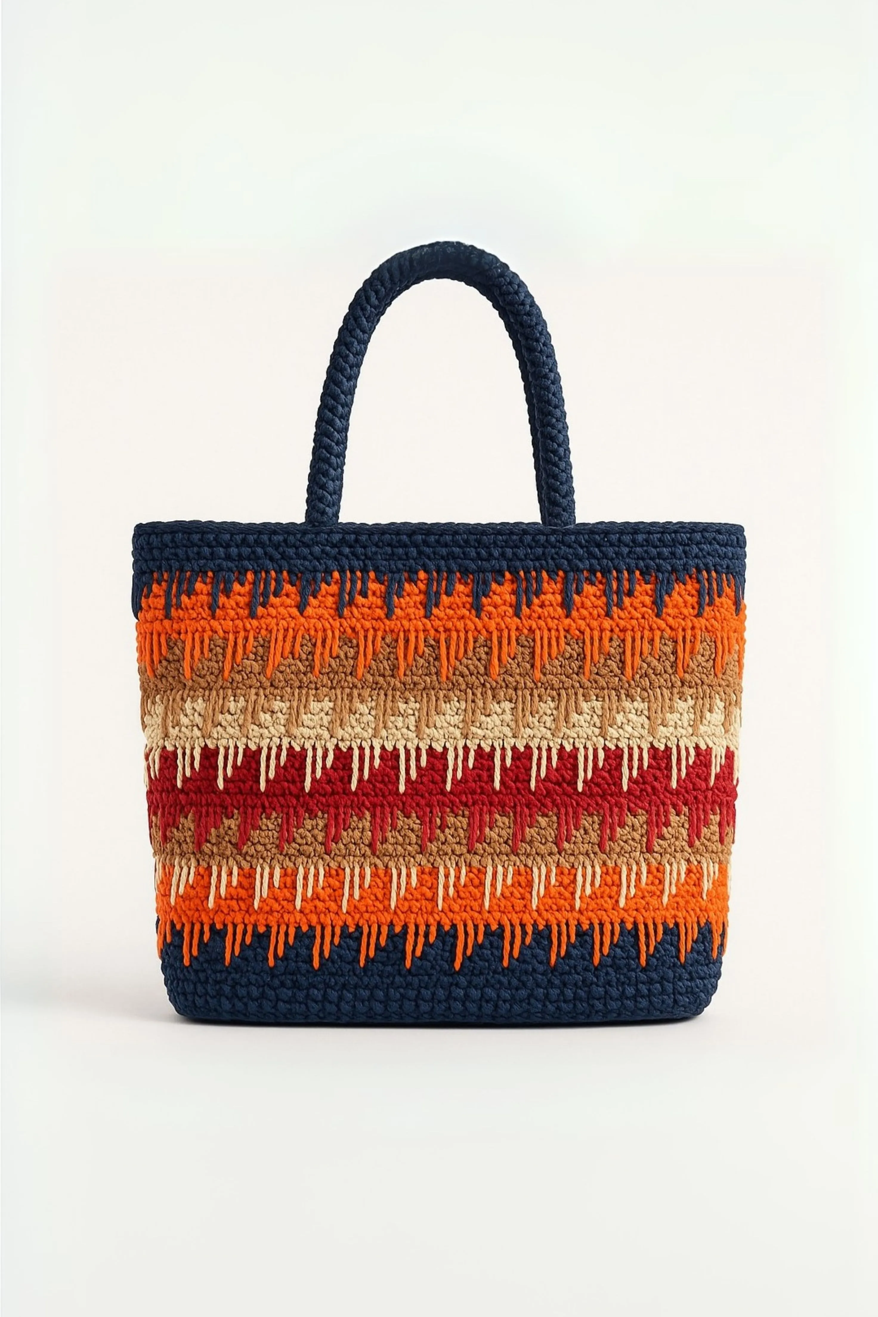 Kağıt İp Örgü Çanta – Astar Detaylı El Yapımı Çanta