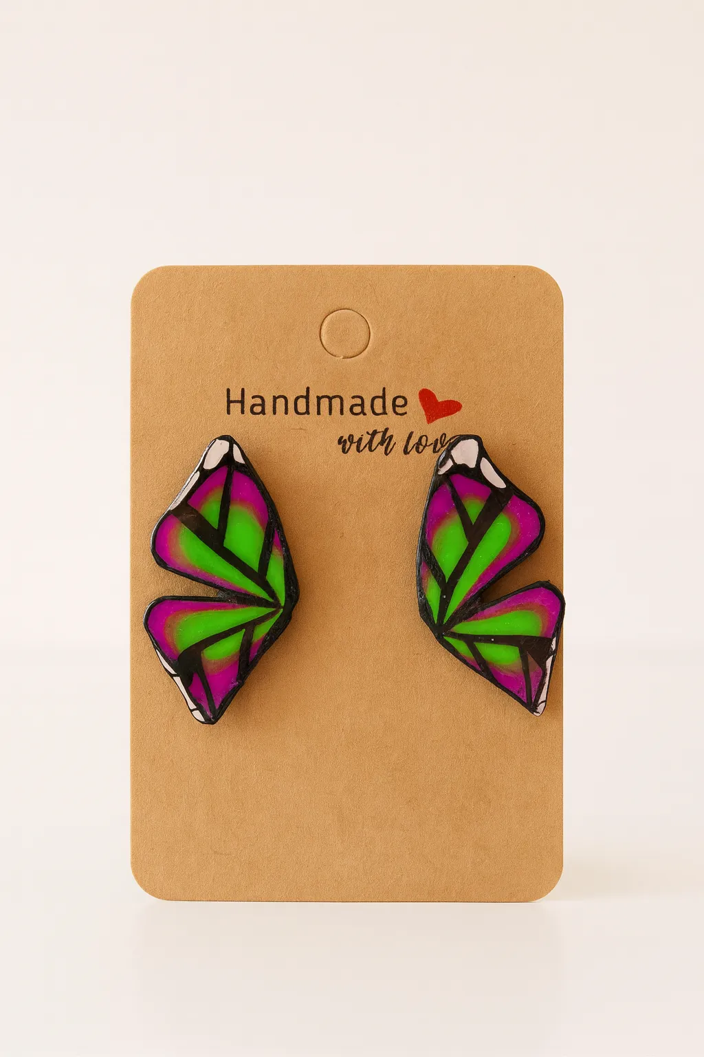 Kelebek Kanadı Polimer Kil Küpe