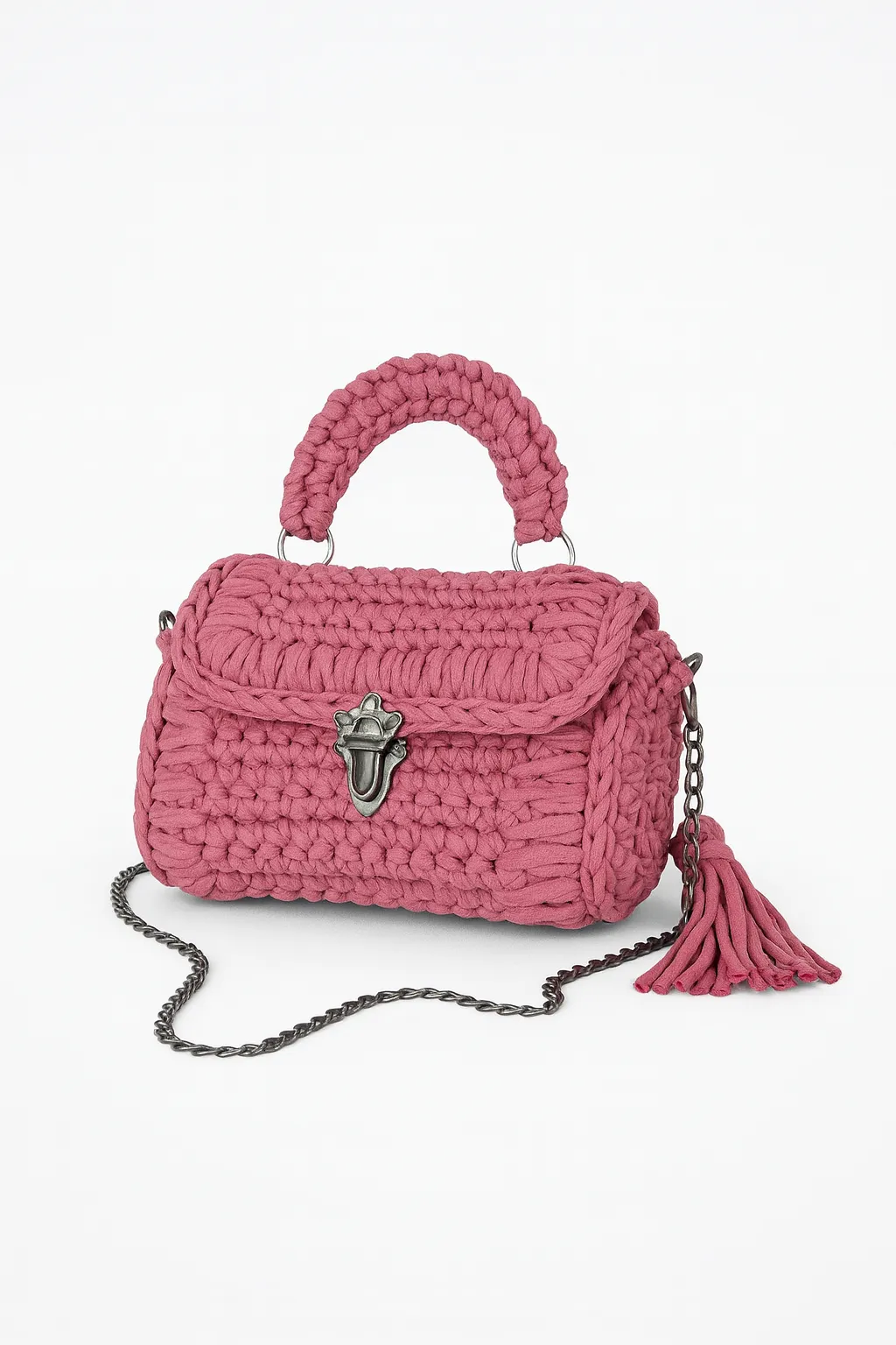 PEMBE KAPAKLI ÇANTA