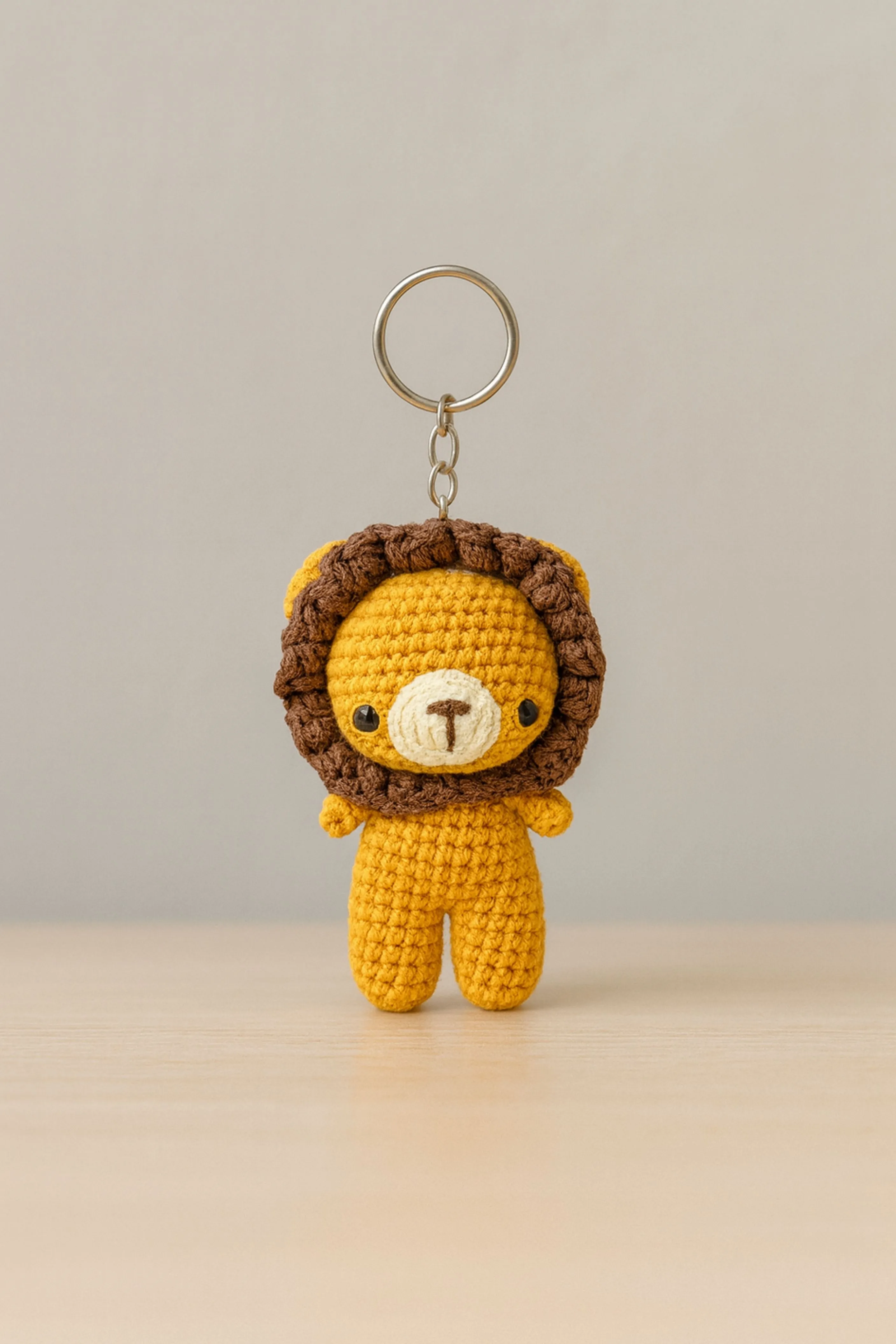 Yavru Aslan Amigurumi Anahtarlık Sevimli ve Güçlü El Emeği Hediye