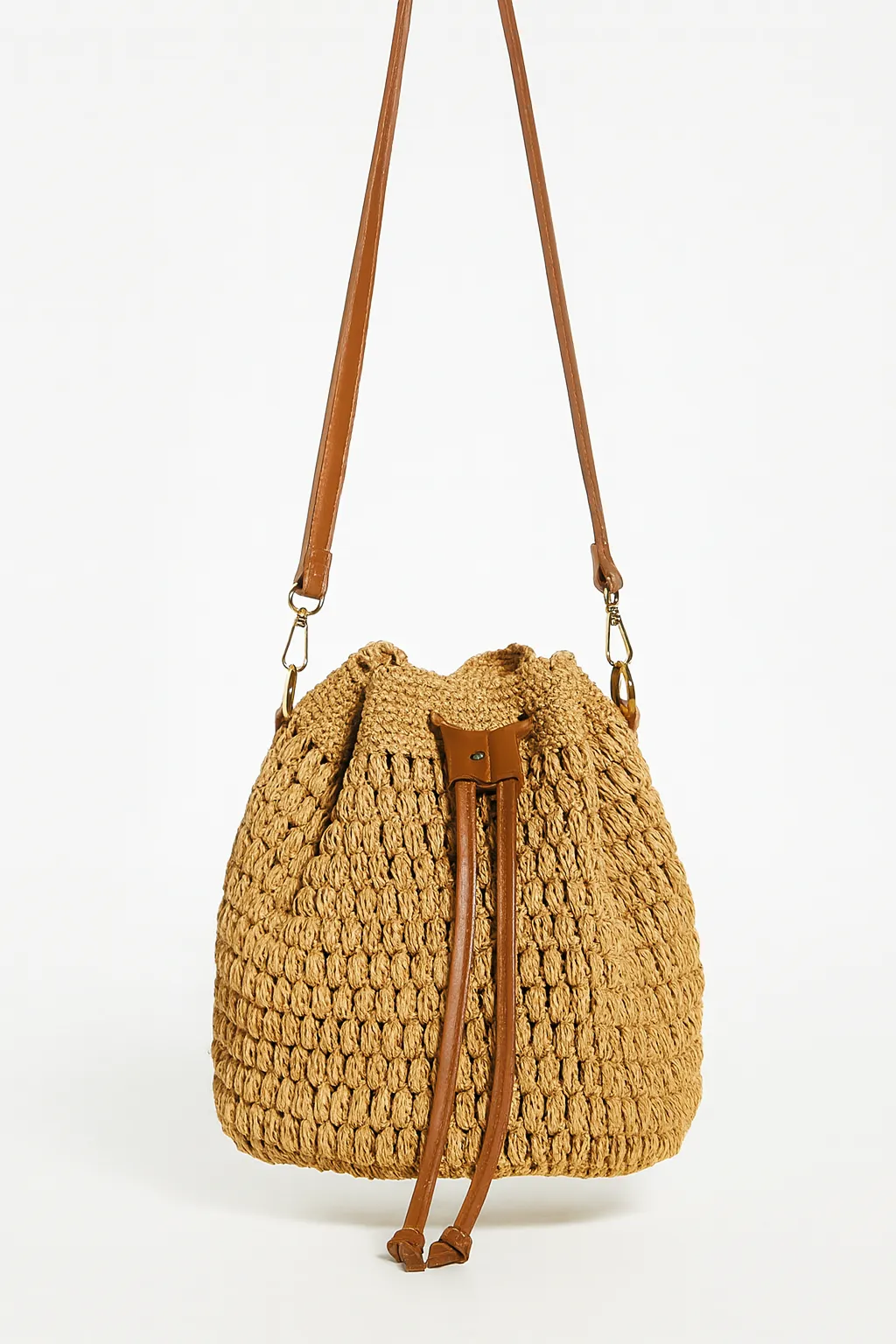 Hasır Görünümlü El Örgüsü Çanta