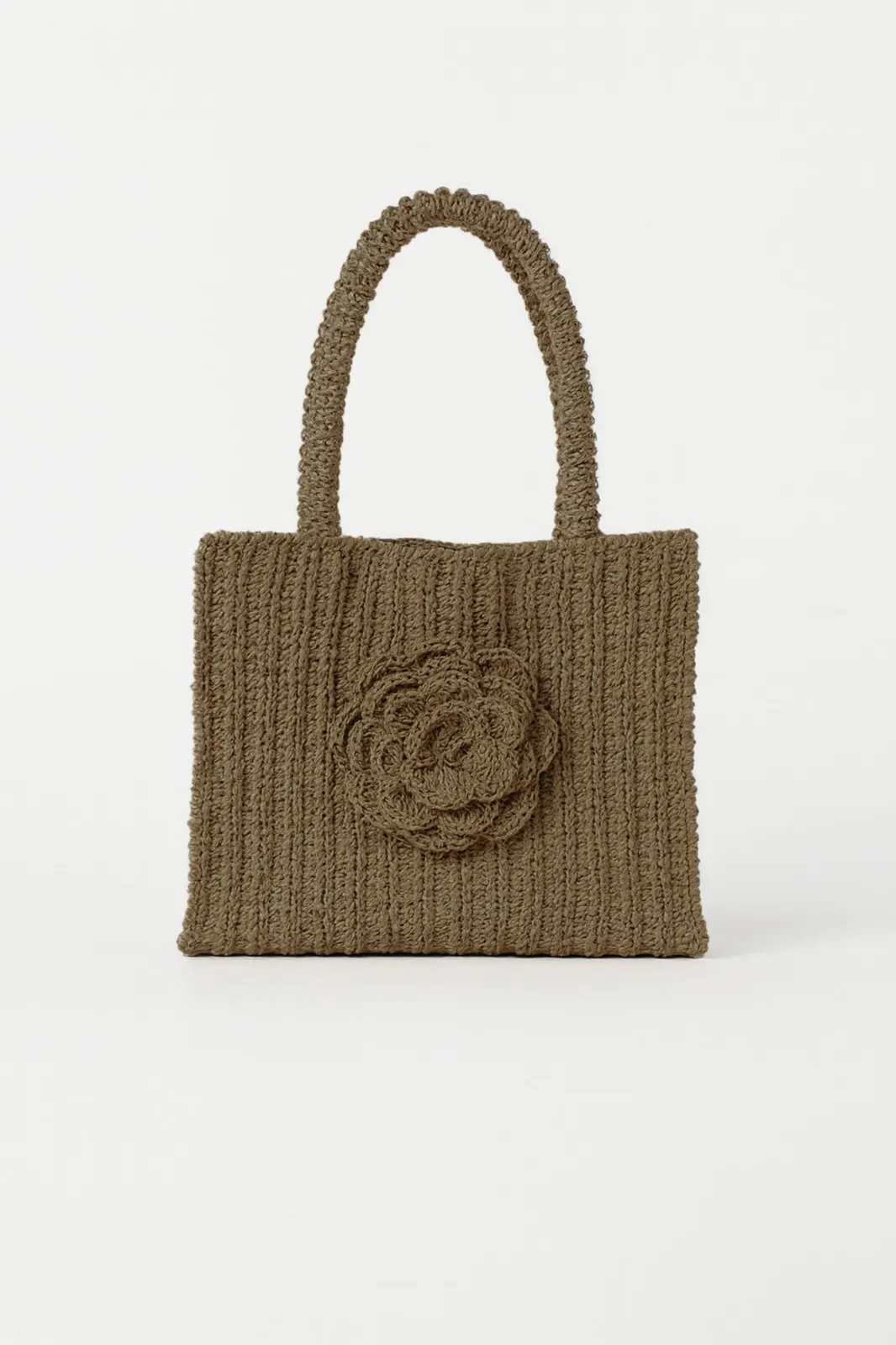 Rose Paper Rope Knitted Bag