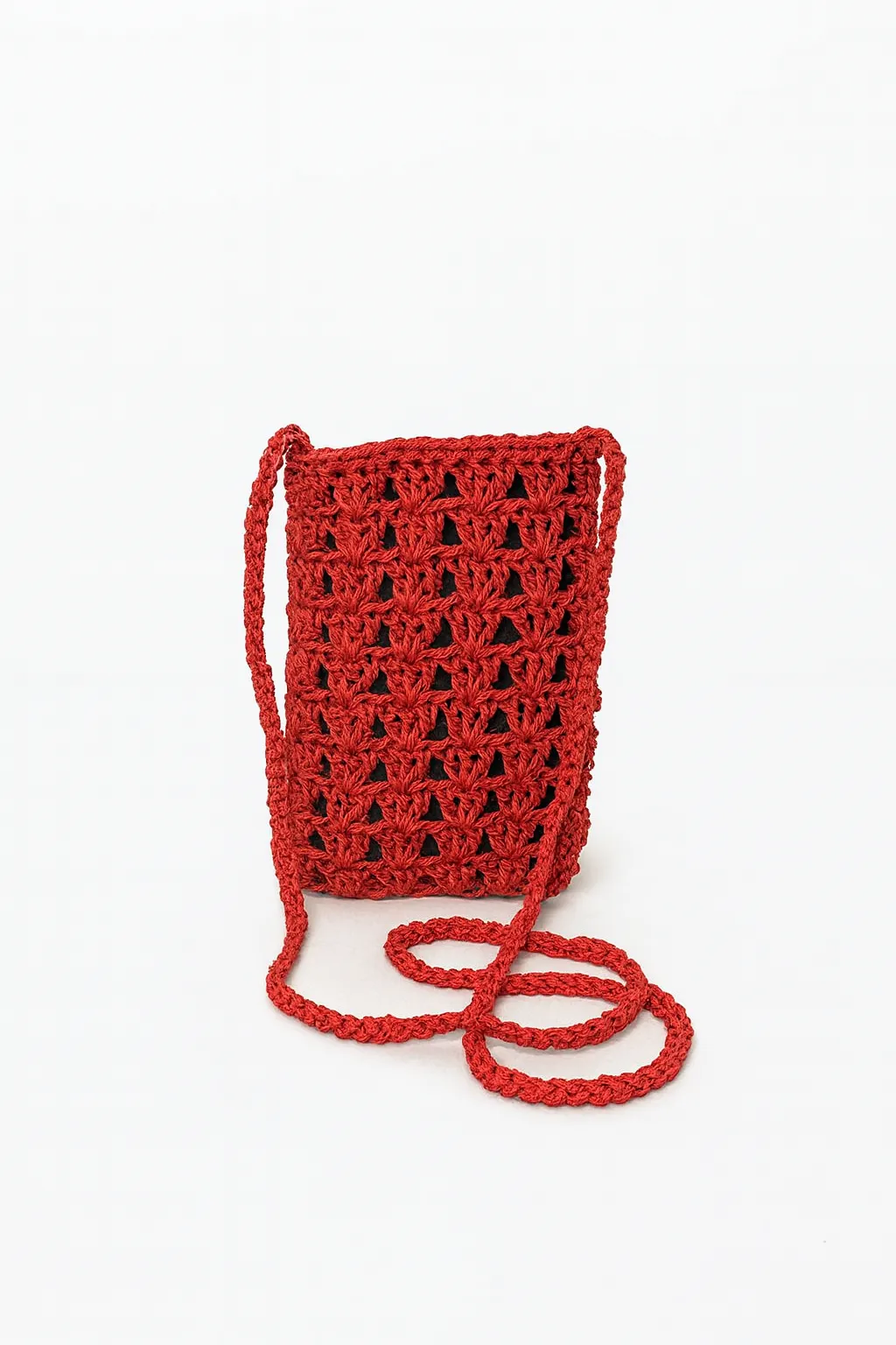 Red Hand Knitted Bag Stylish and Modern Handmade Shoulder Bag