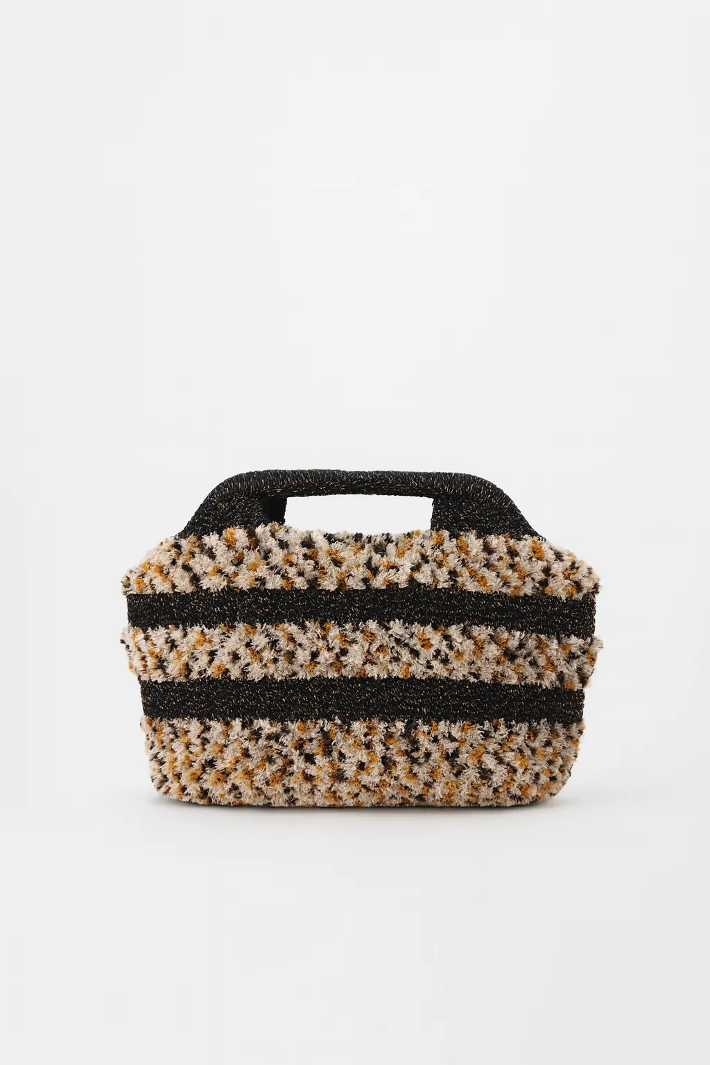 Kürklü Leopar Desenli  Gizli Burslu Çanta