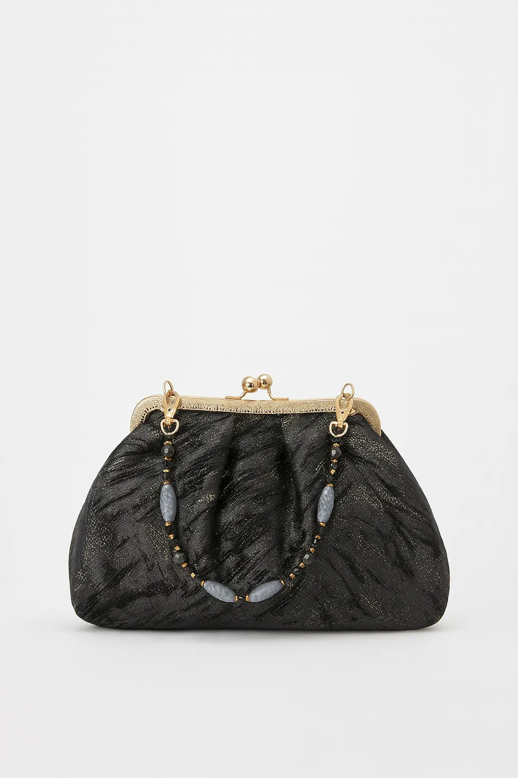 Night Sparkle: Black Woven Handmade Bag