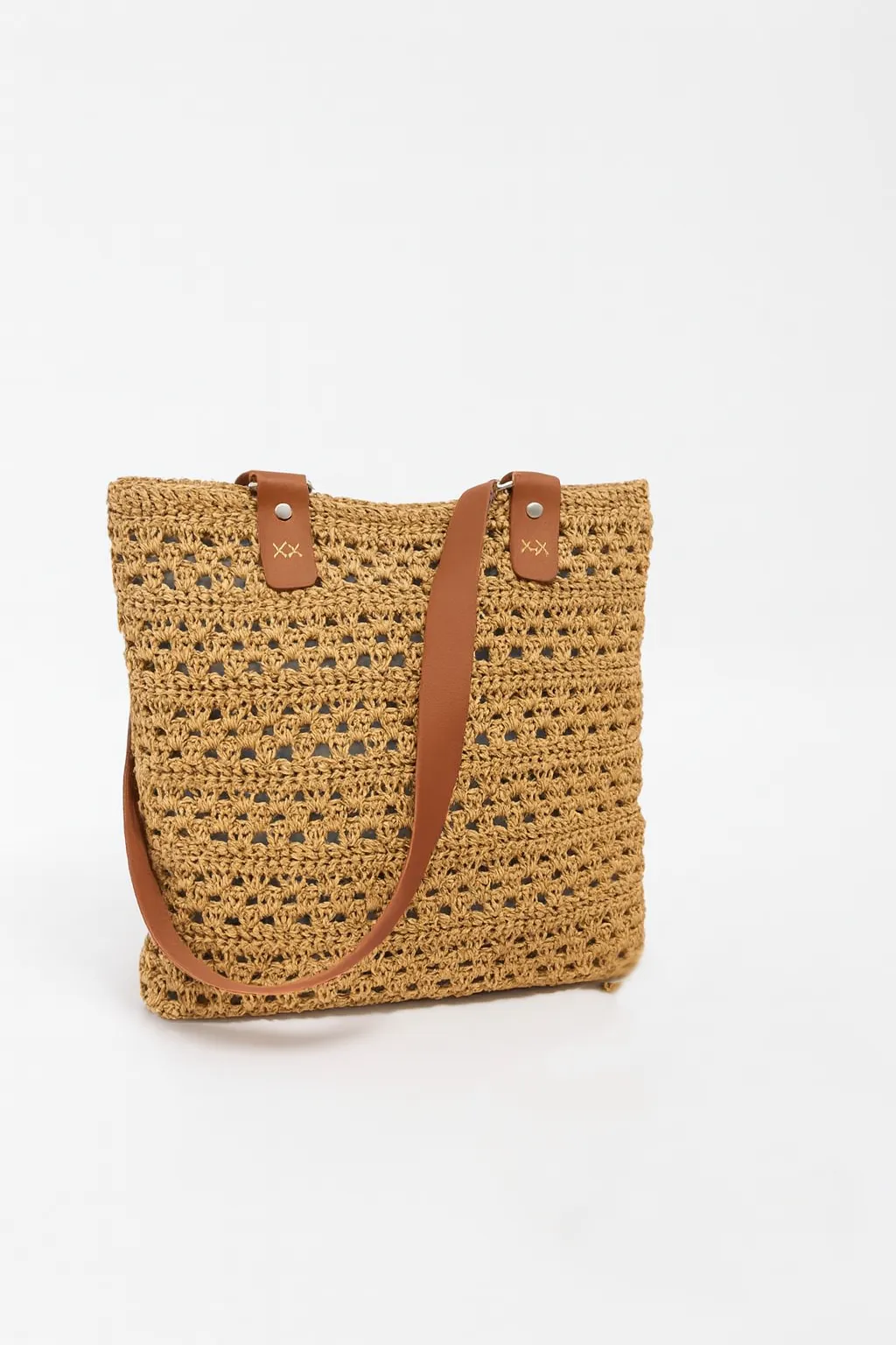 Handmade Straw Shoulder Bag – Summer Design with Leather Straps