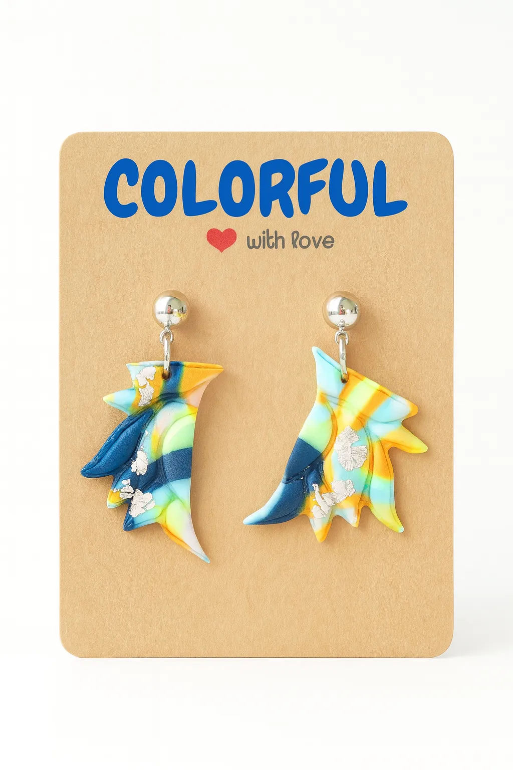 Lotus Küpe Model 2 – El Yapımı Polimer Kil, Renkli ve Özgün Tasarım