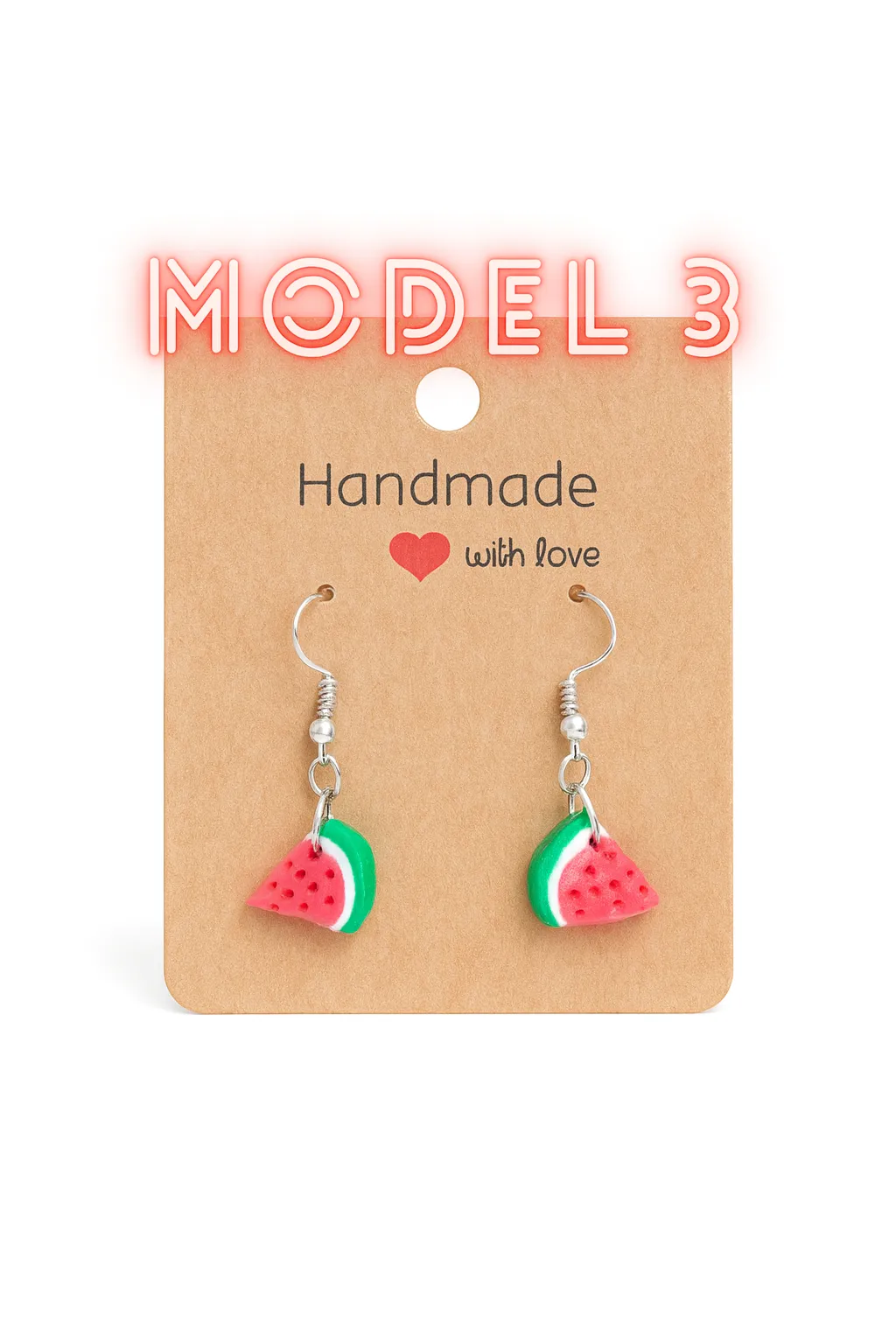 Karpuz Küpe 3 – Polimer Kil El Yapımı