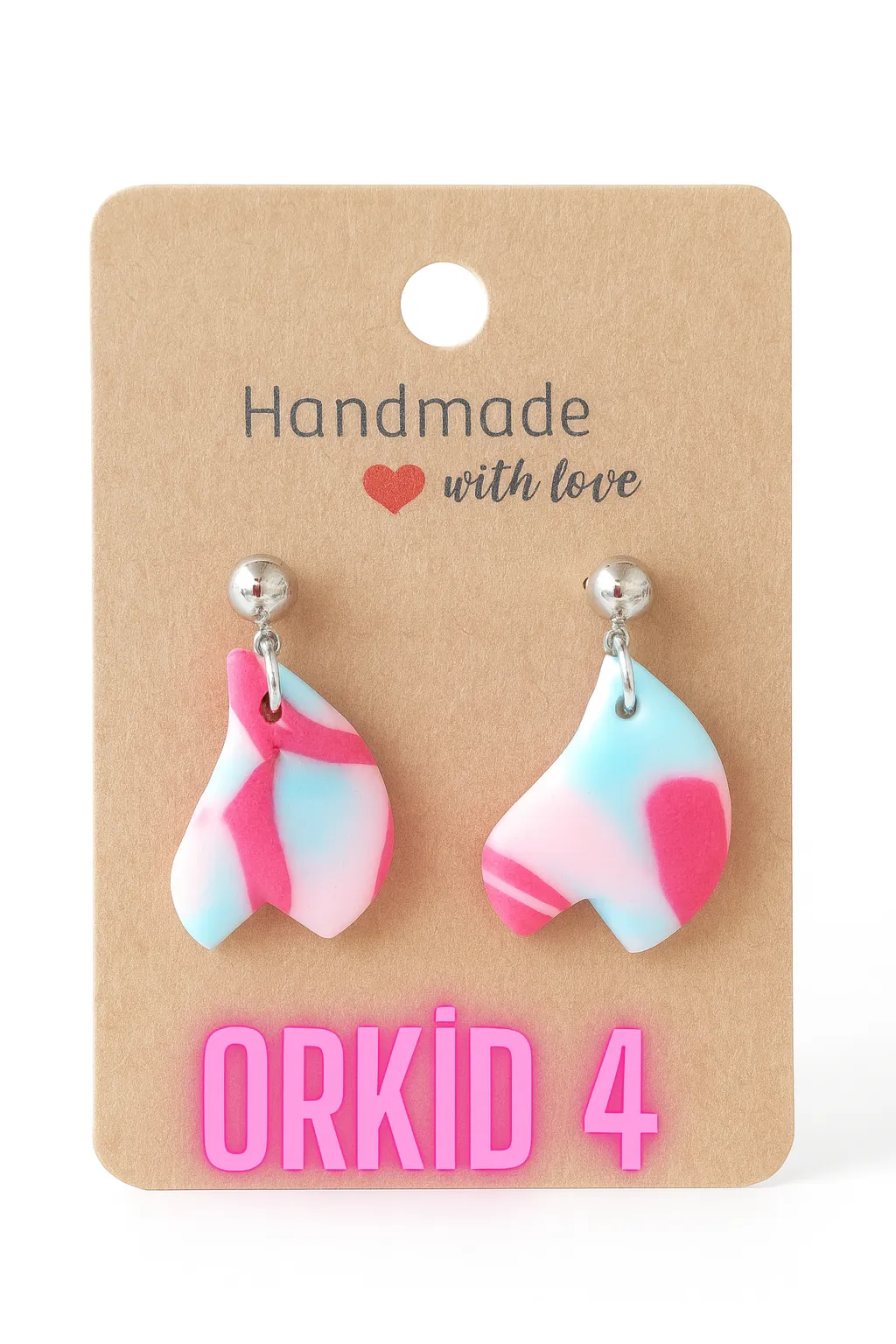 ORKİD KIRMIZI MODEL 4 – Polimer Kil Küpe