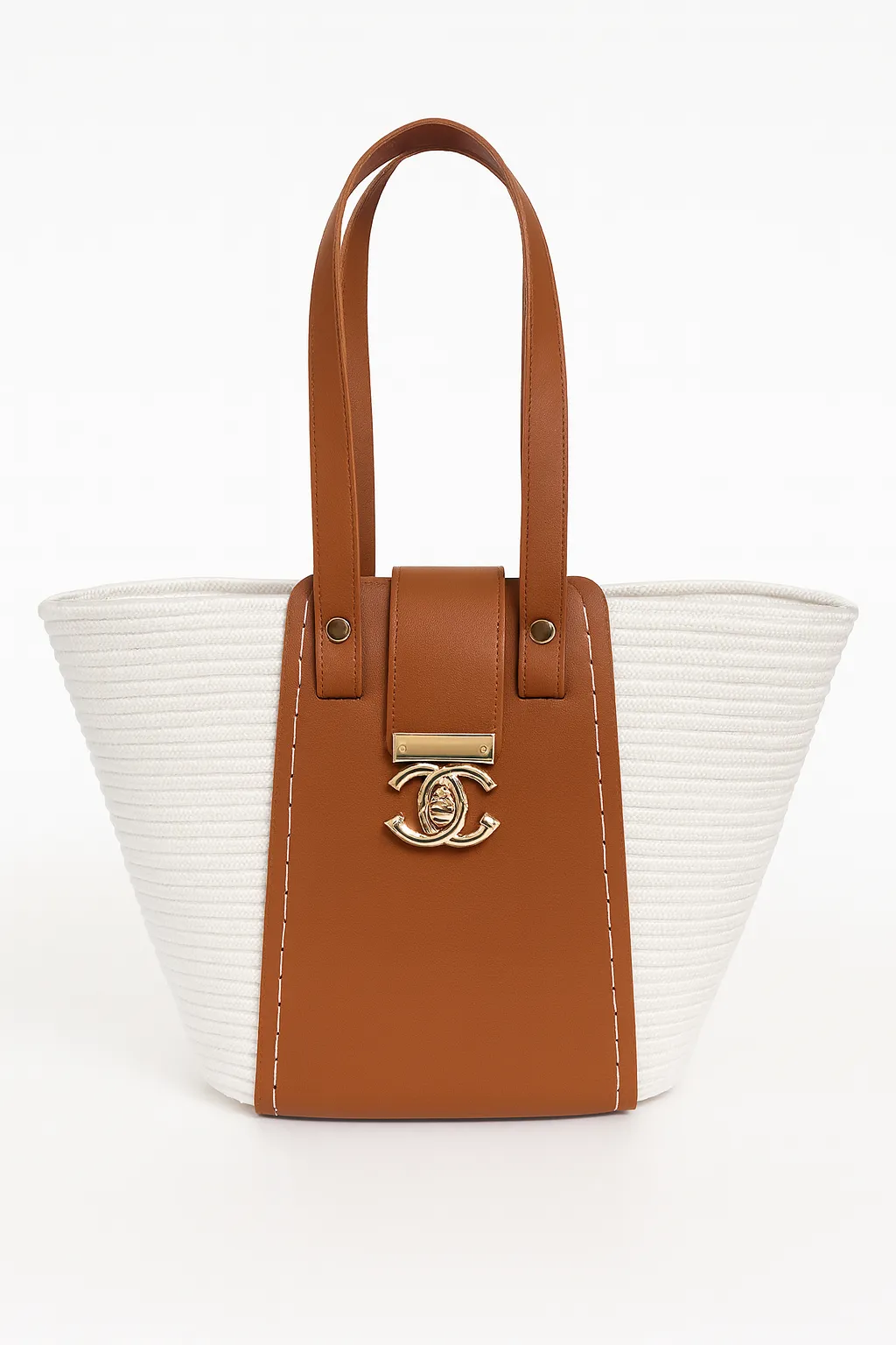 Tres Kordon Hasır Çanta – Deri Aksesuarlı El Yapımı