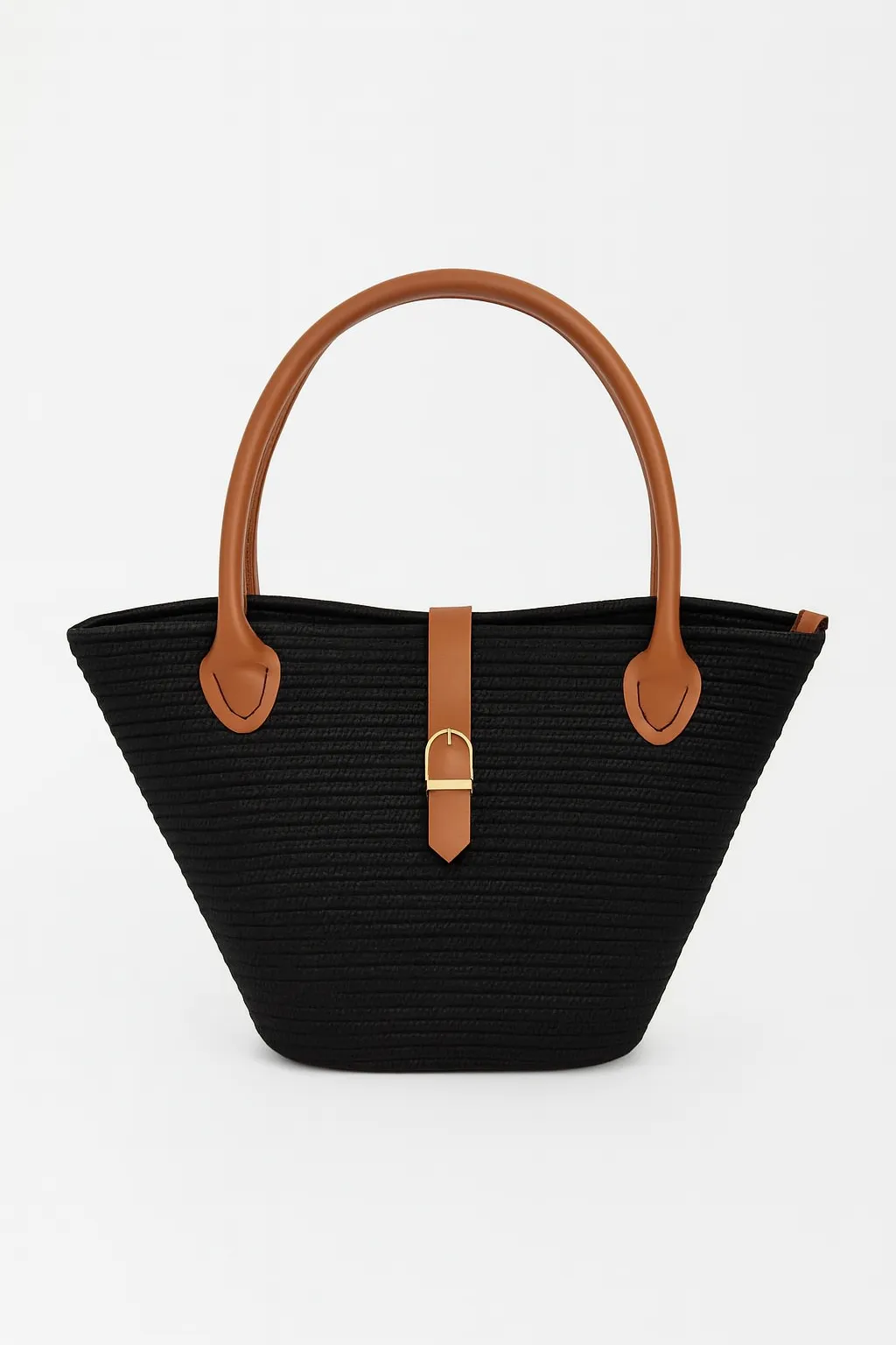 El Yapımı Siyah Tres Kordon El Çantası – Deri Saplı Şık Kadın Çantası