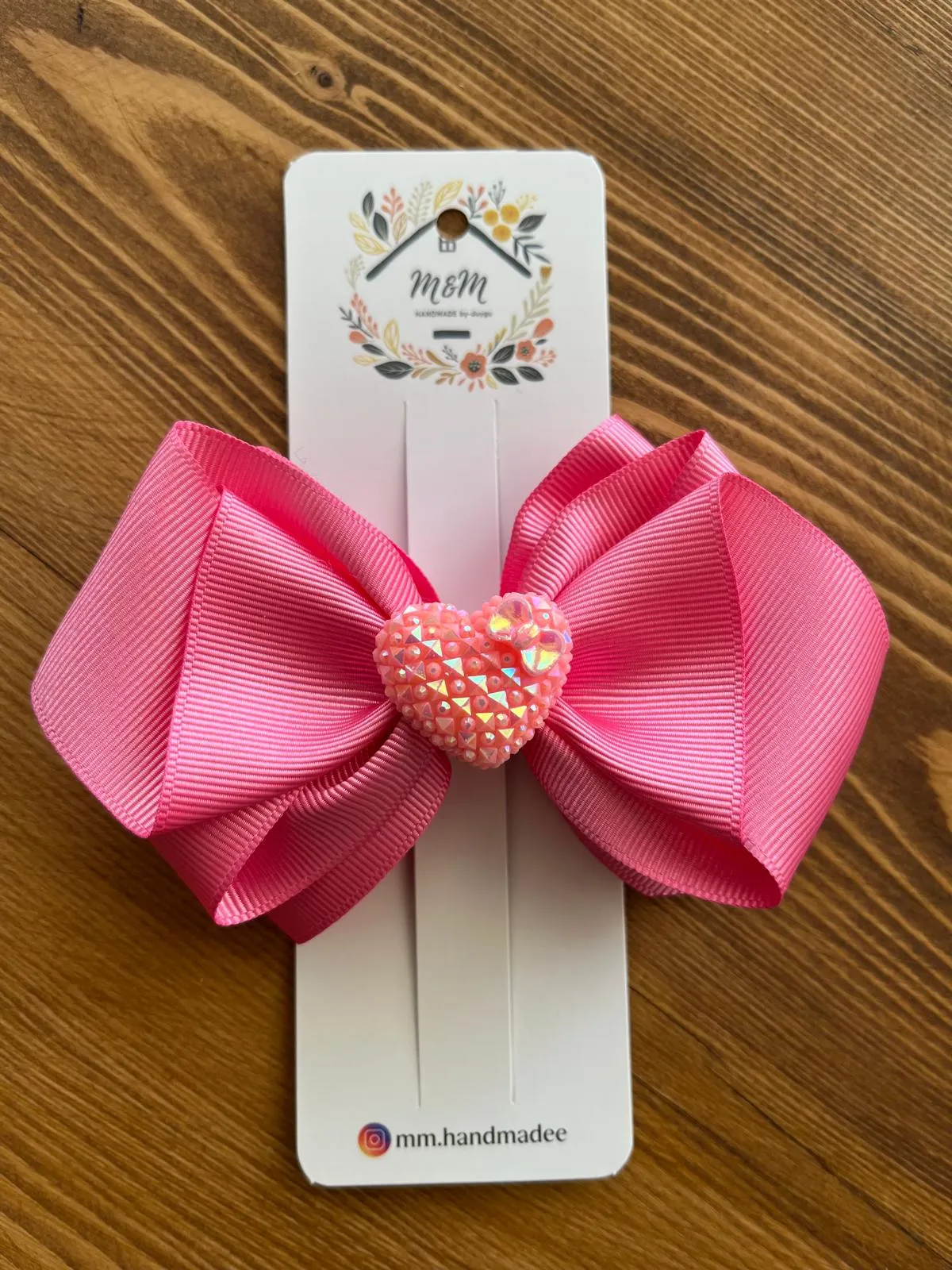 Pembe Kalpli Saç Tokası