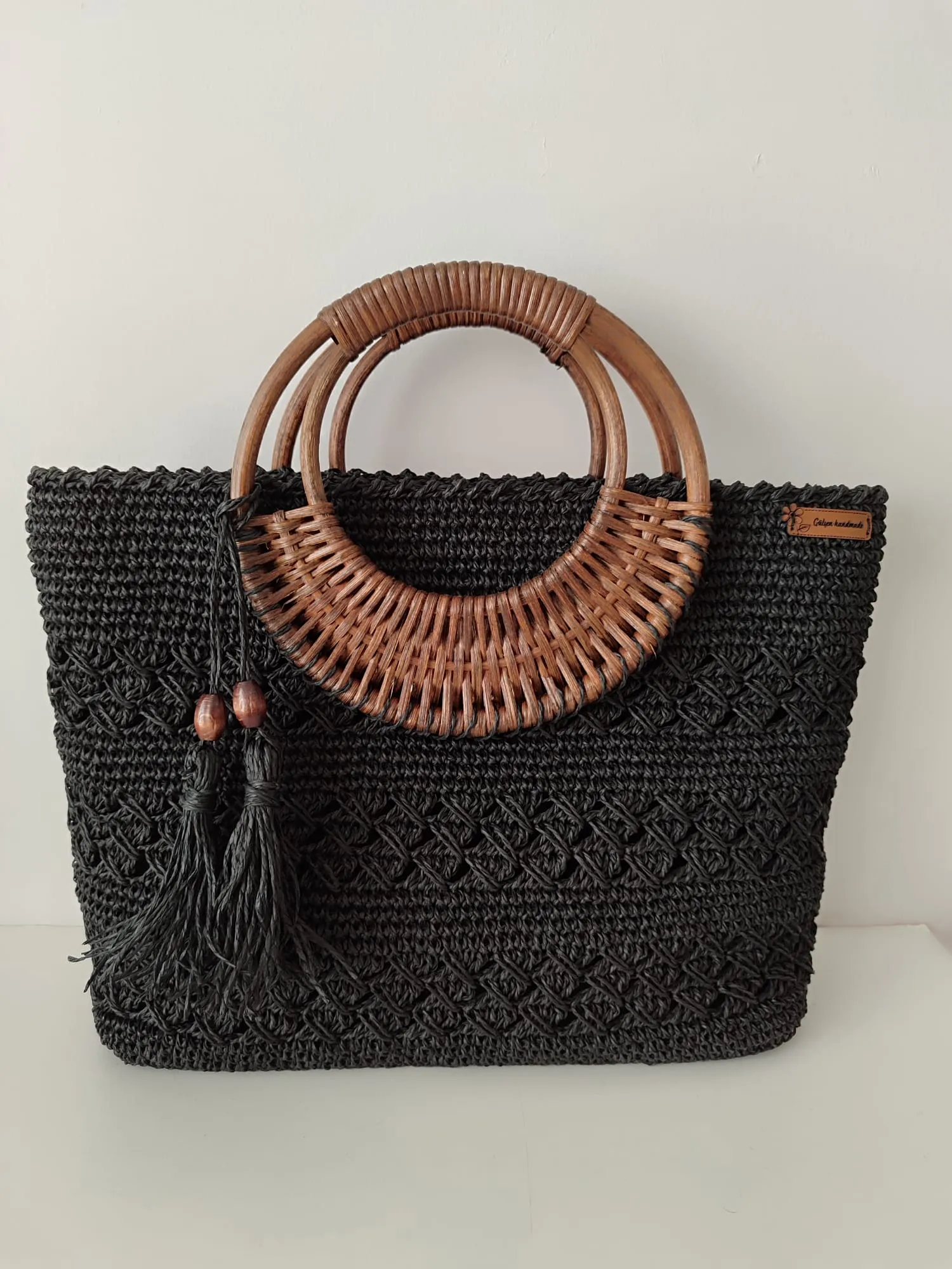 Bambu Sap Detaylı Kağıt İp Çanta