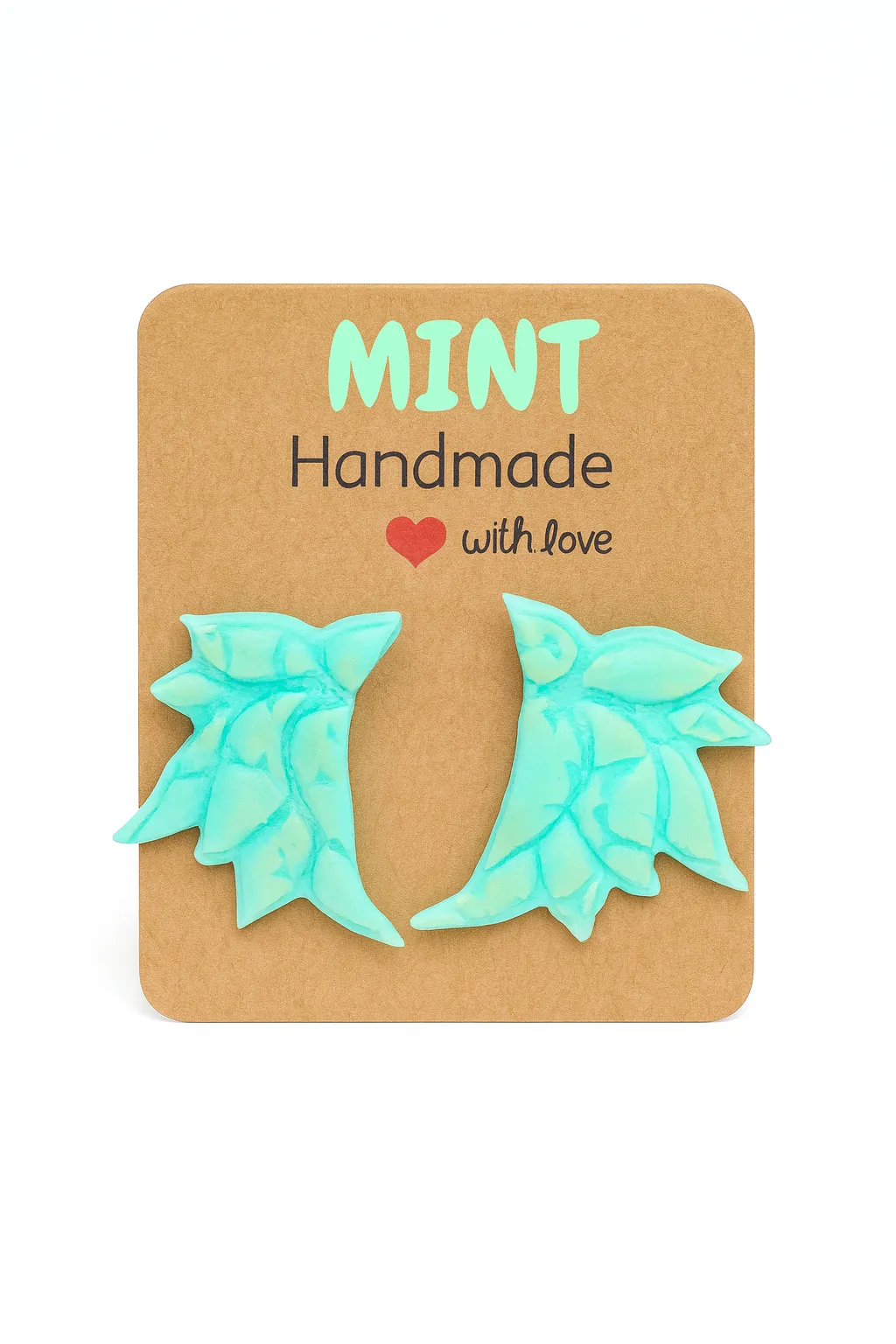 Lotus Küpe Model 3 Mint – El Yapımı Polimer Kil Küpe