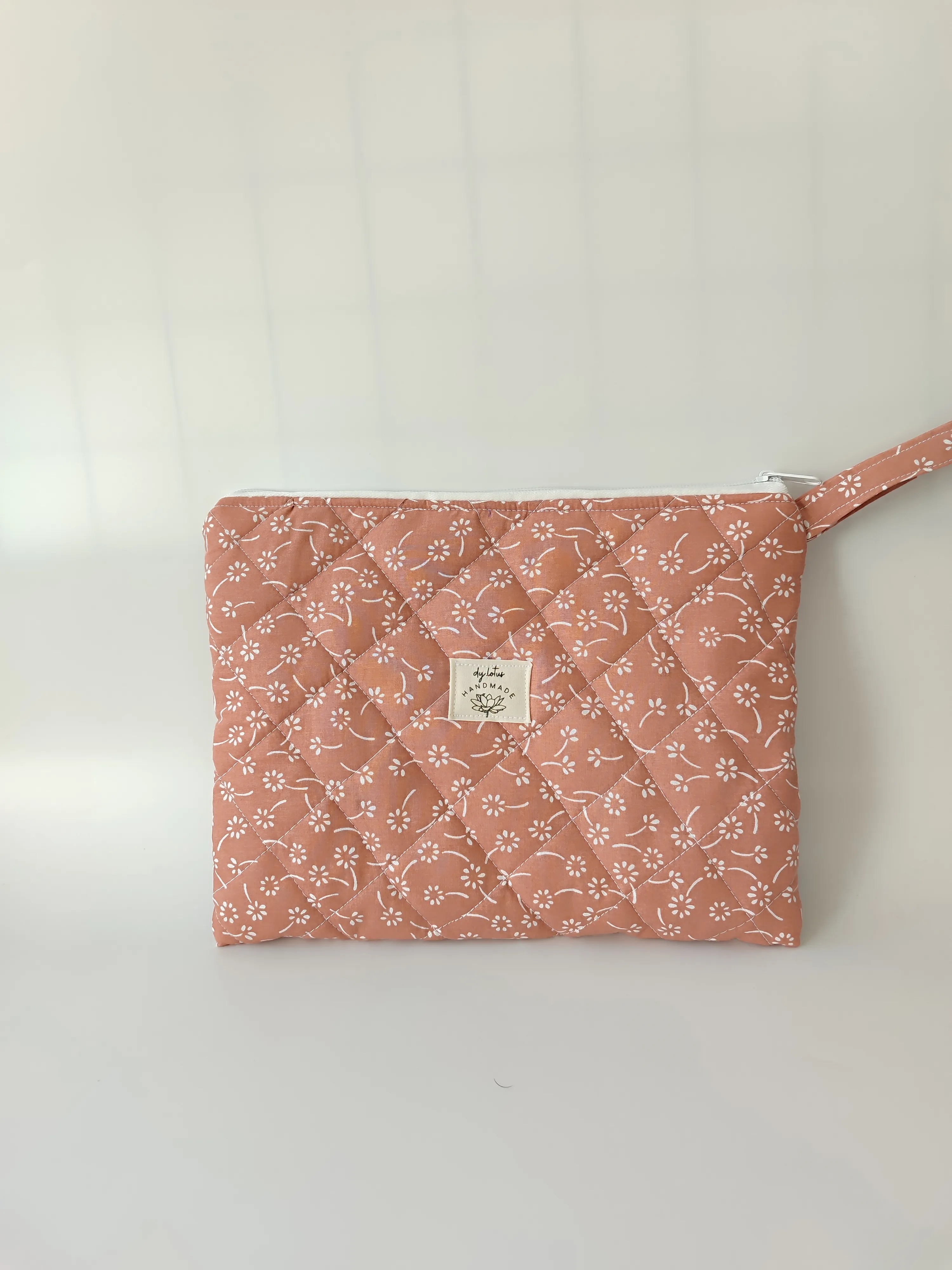 Kahverengi Çiçek Desenli Portföy Çanta | Vintage Orta Boy Organizer