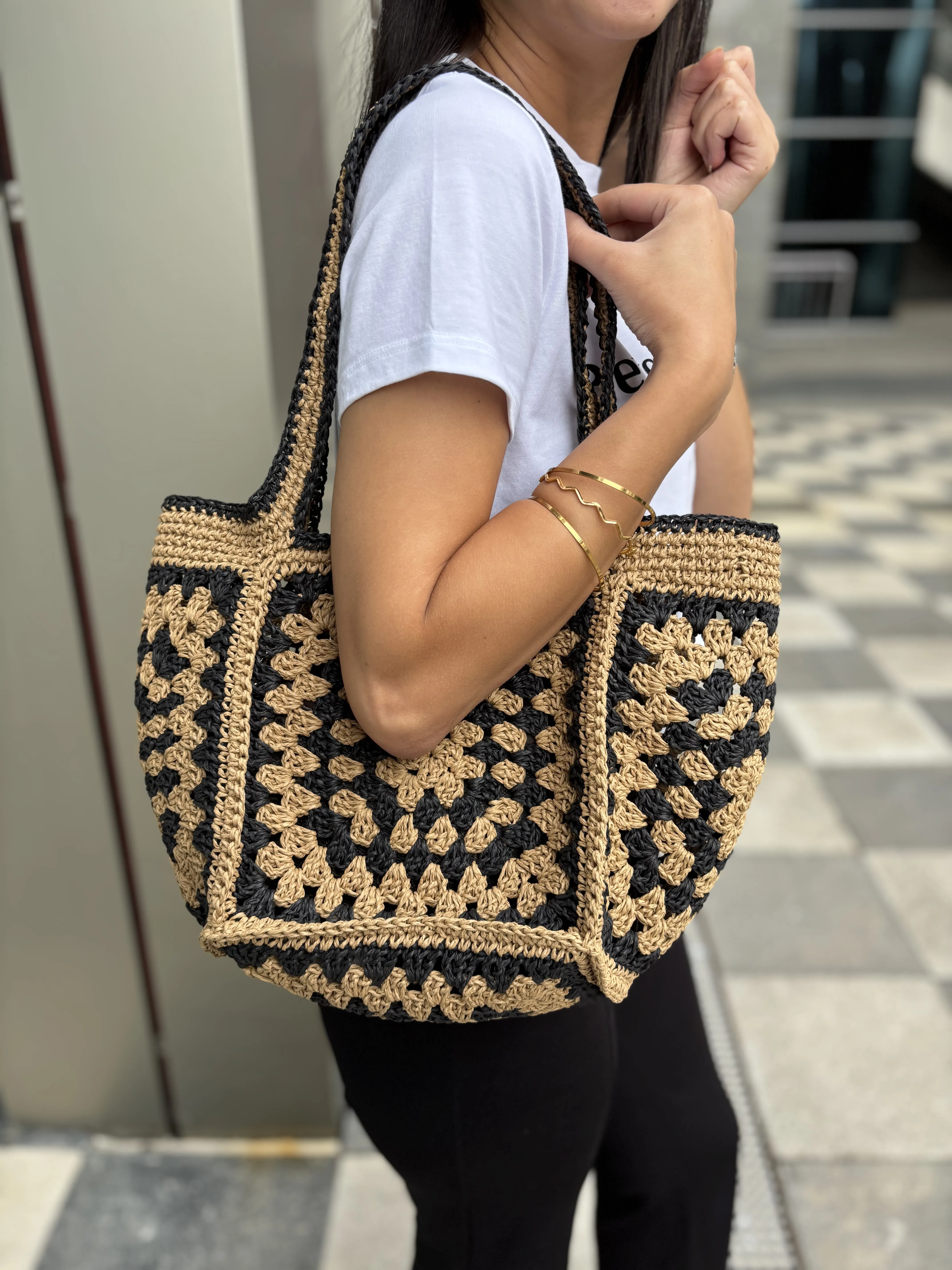 Kâğıt İp El Örgüsü Çanta