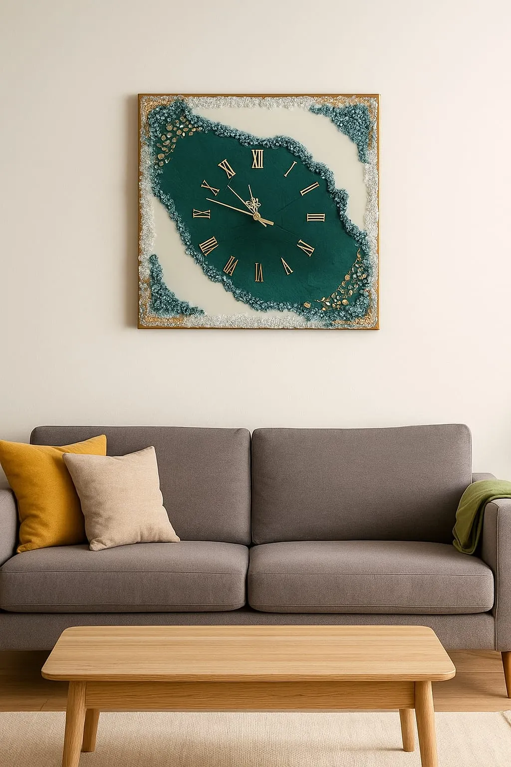 Epoksi Tuval Duvar Saati – Sanatsal Tasarım