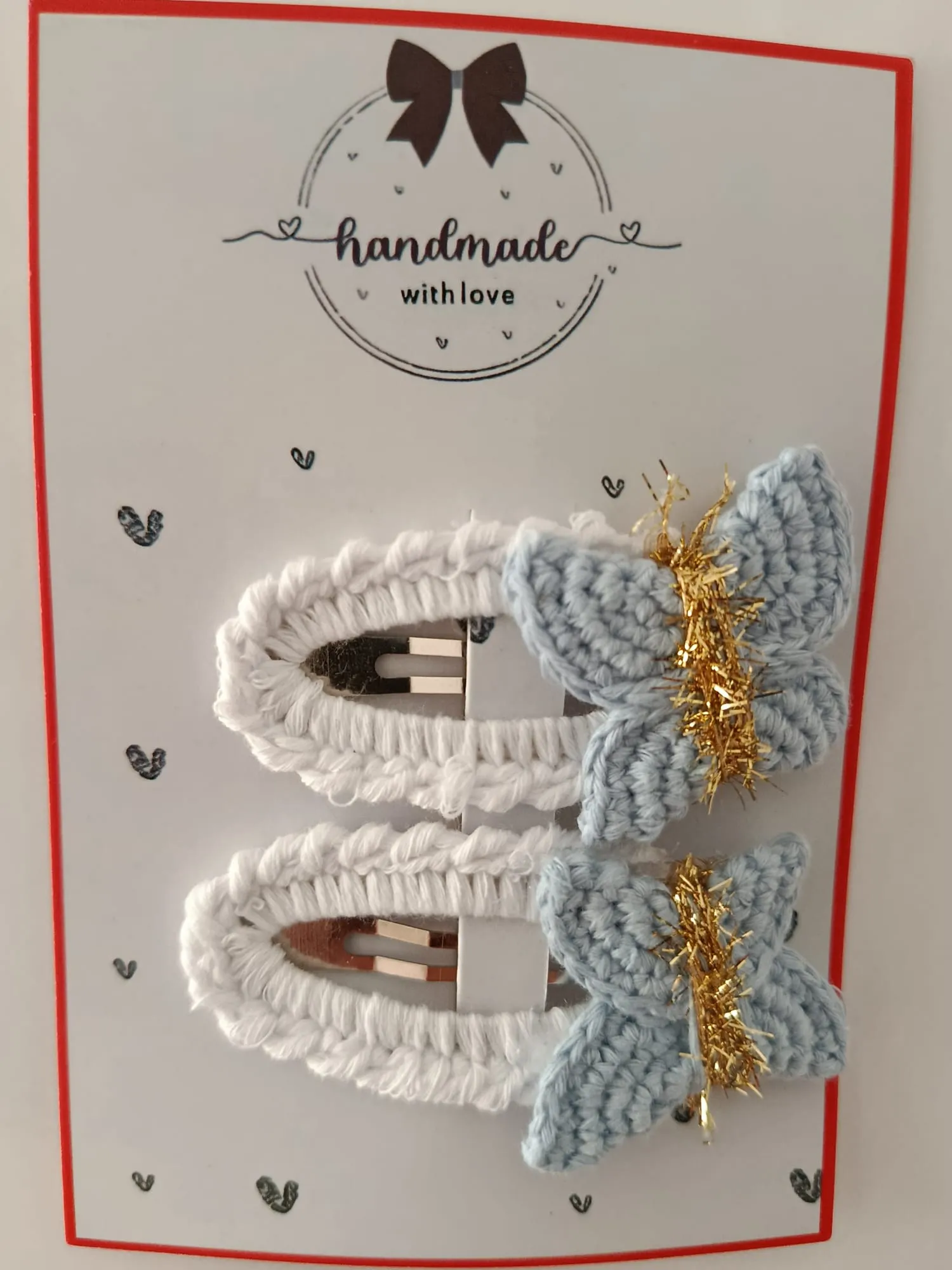 El Yapımı Mavi Kelebek Toka (2’li Set)