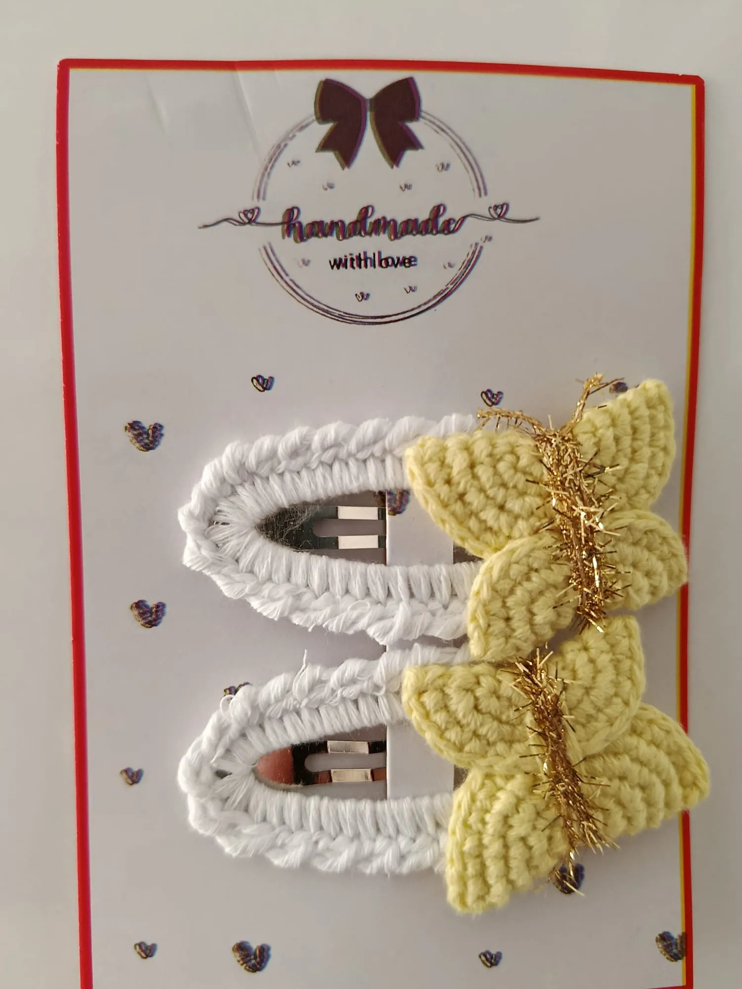 El Yapımı Sarı Kelebek Toka (2’li Set)