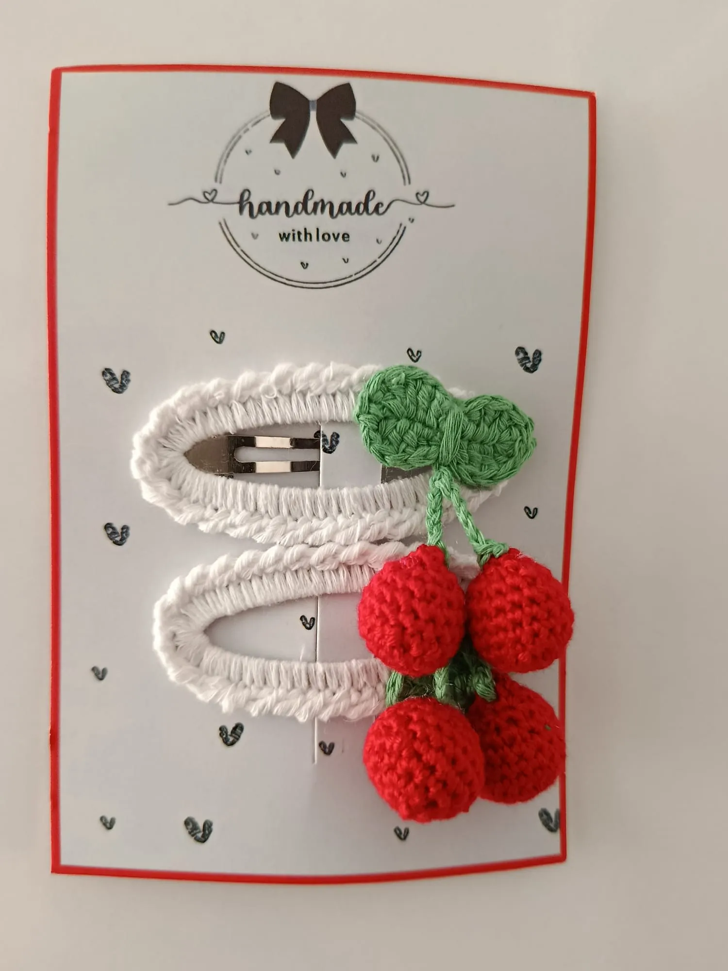 El Yapımı Kiraz Figürlü Toka (2’li Set)