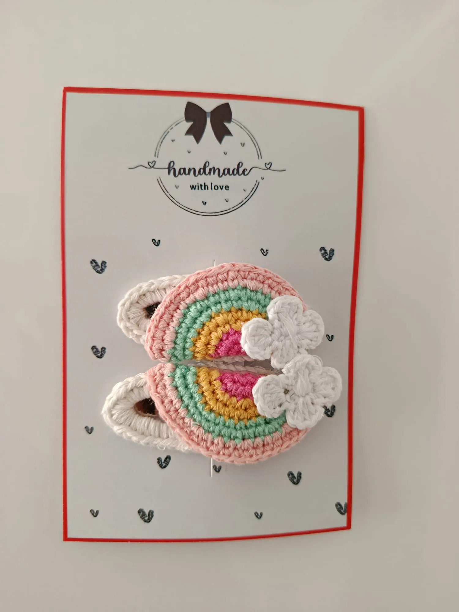 El Yapımı Gökkuşağı Figürlü Toka (2’li Set)