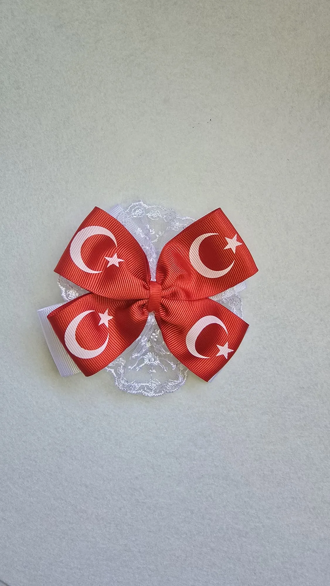 Ay Yıldız Desenli Grogren Fiyonk Toka