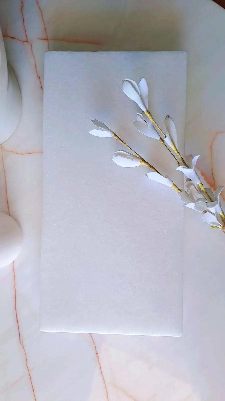 15x30 Mermer Sunumluk – Tepsi – Dekor – Kesme Tahtası  Beyaz Renk