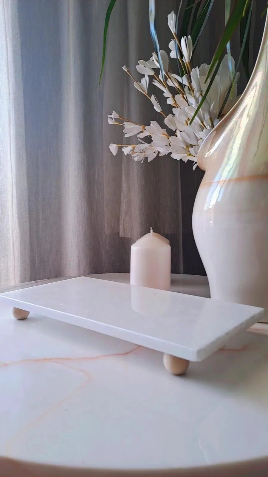 MERMER SUNUMLUK - TEPSİ- DEKOR- KESME TAHTASI 15x30 Beyaz Renk