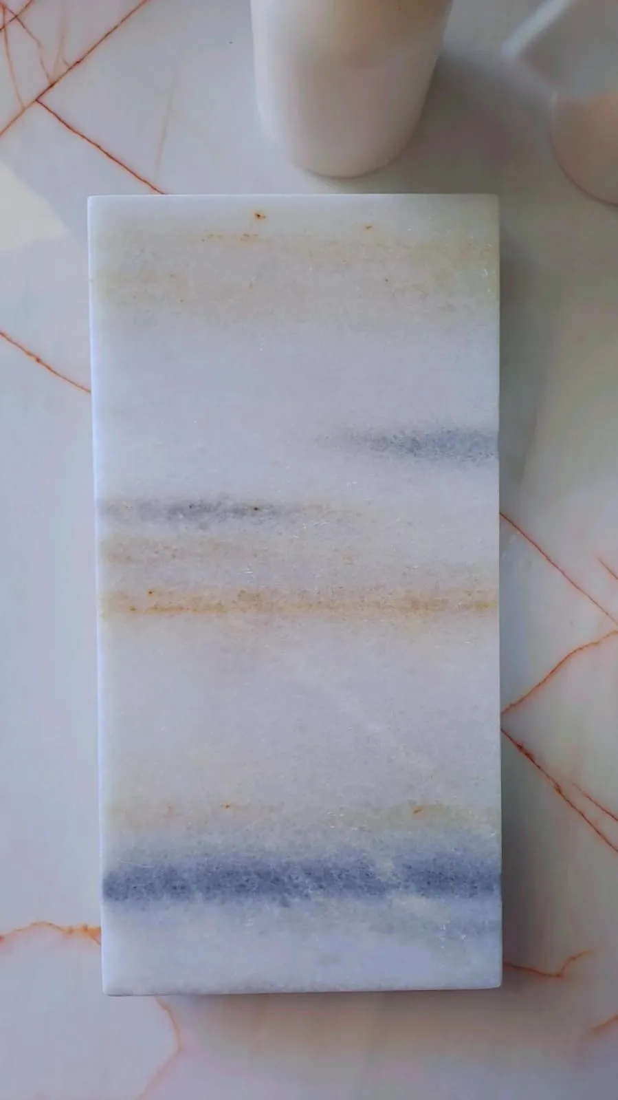 MERMER SUNUMLUK - TEPSİ- DEKOR- KESME TAHTASI  15x30 Beyaz Çizgili