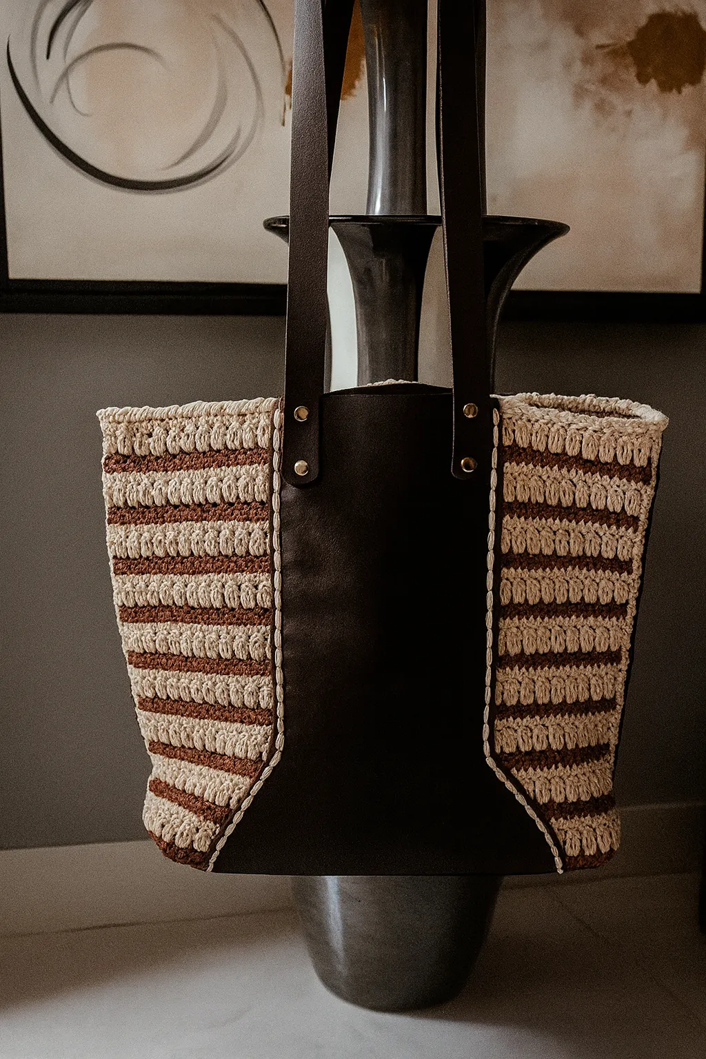 Terraloom Askılı Kadın Çanta Siyah Kahverengi Renklerde Şık Kol Çantası