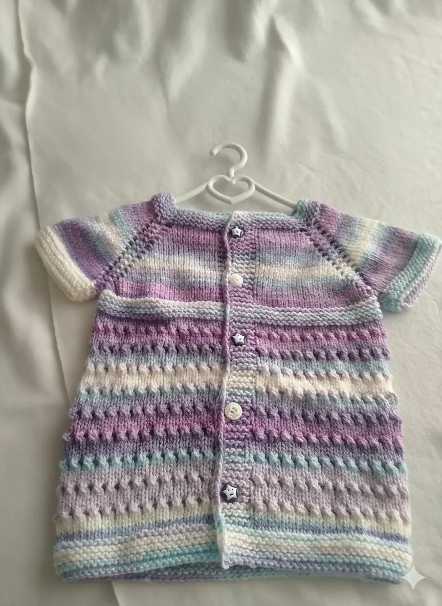 El Örgüsü Renkli Bebek Yeleği