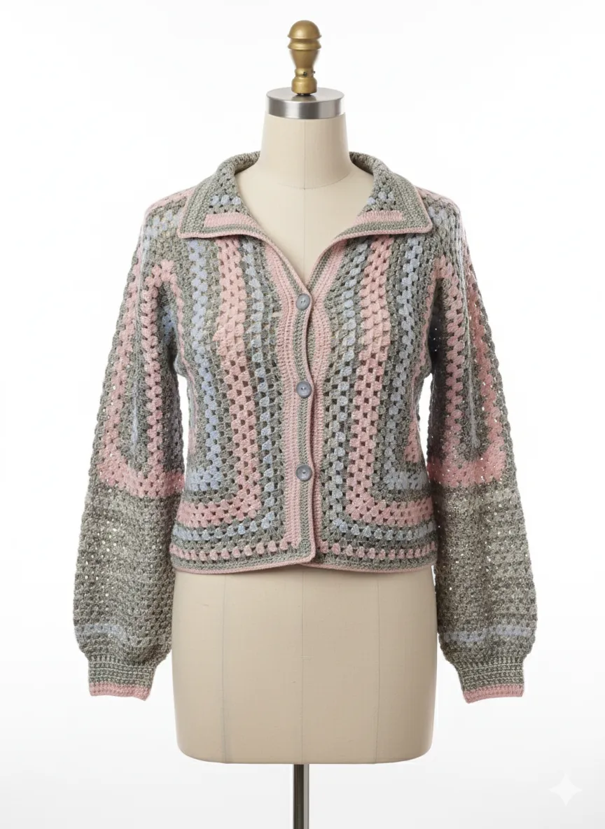 El Örgüsü Pastel Renkli Hırka