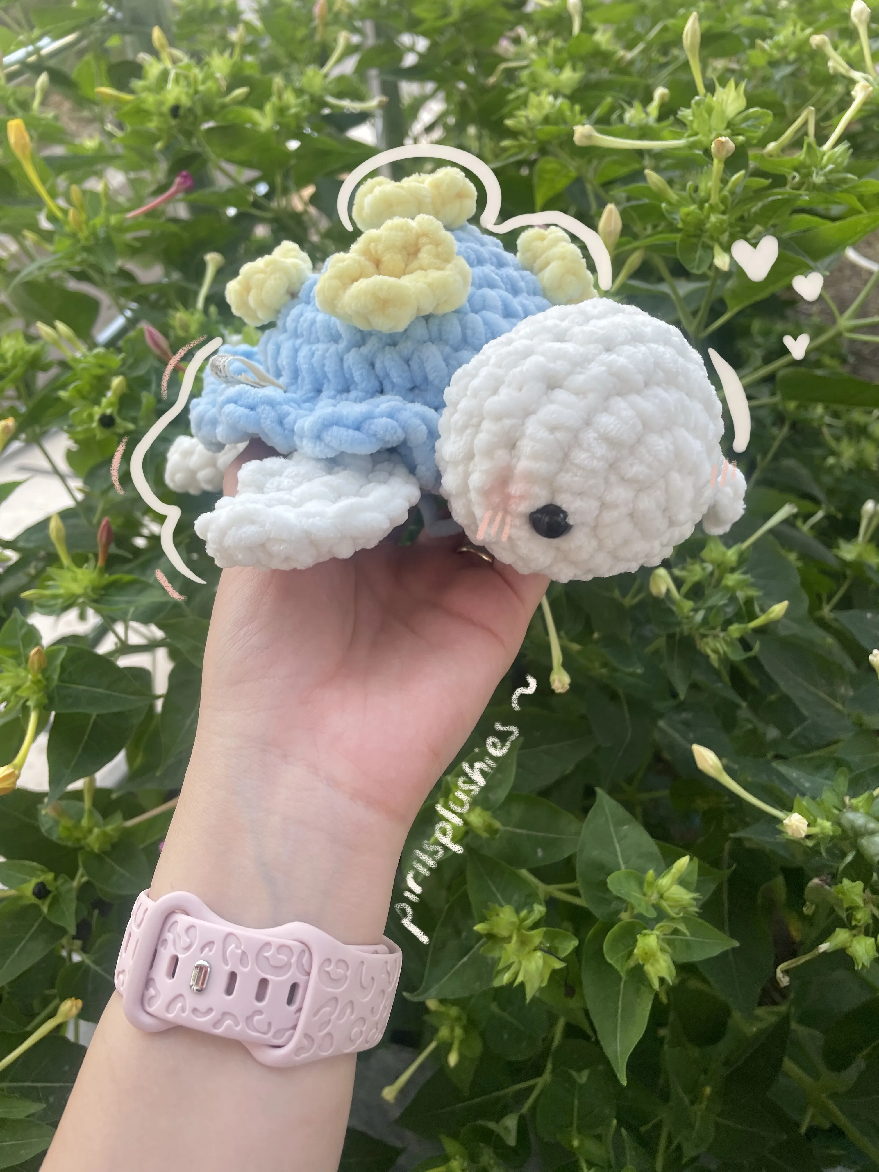 El Yapımı Amigurumi Mavi Kaplumbağa - Peluş Oyuncak