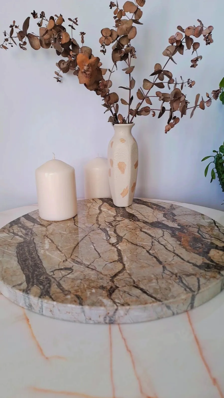 Mermer Sunumluk – Dekoratif Tepsi Tabak Gri Renk