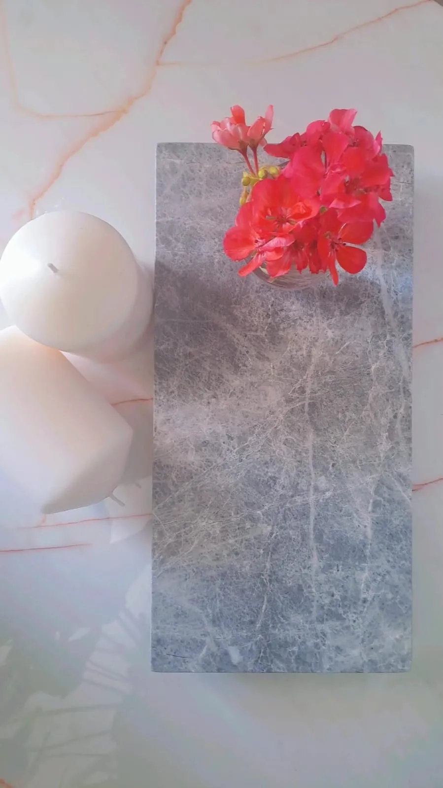 Mermer Sunumluk Tepsi Tabak Nihale 15x15 Cloudy Blue