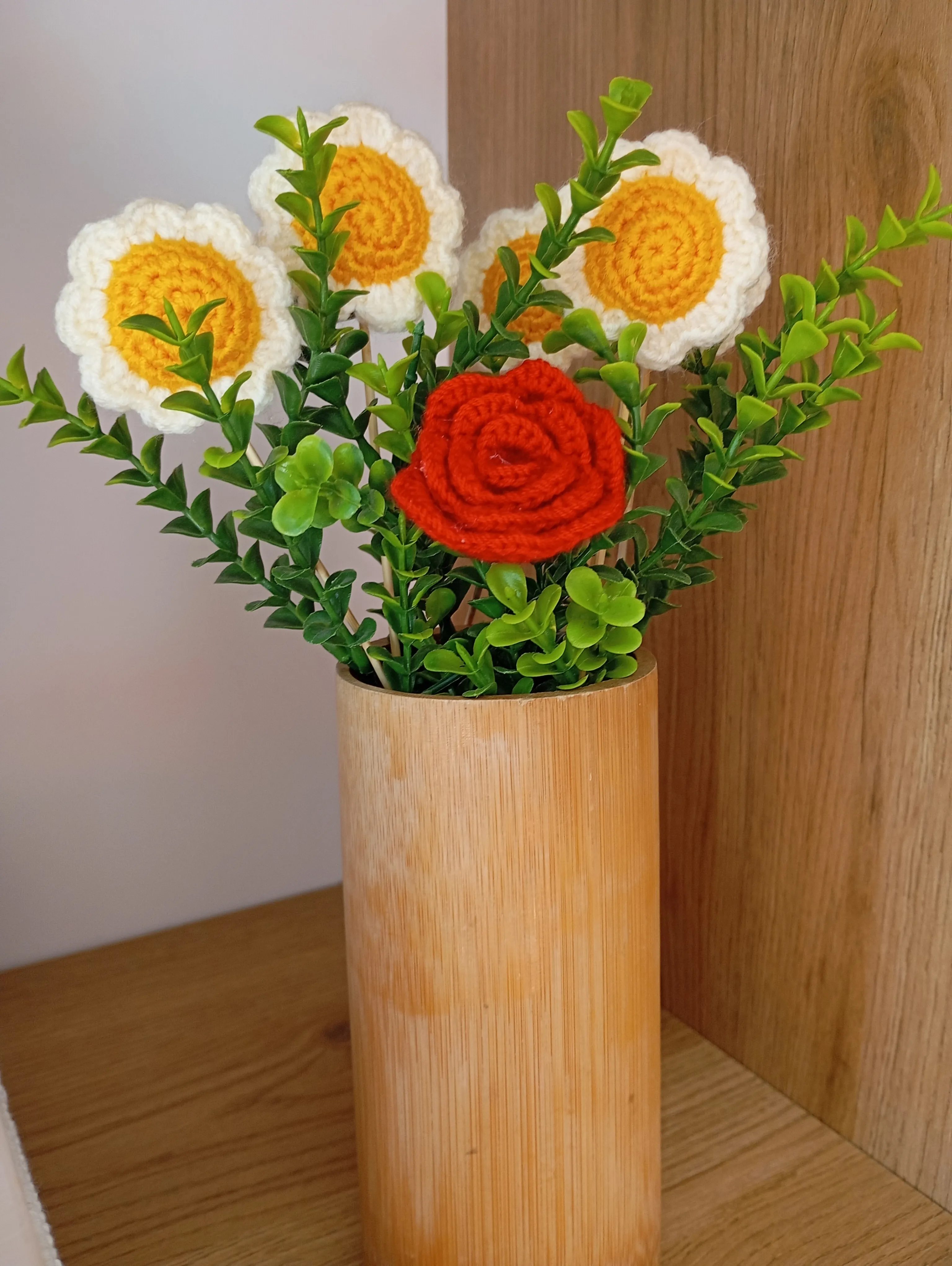Hand Knitted Sunflower Bouquet