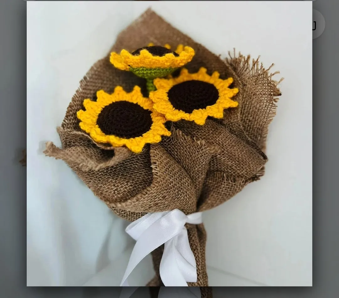 Handmade Knitted Sunflower Bouquet