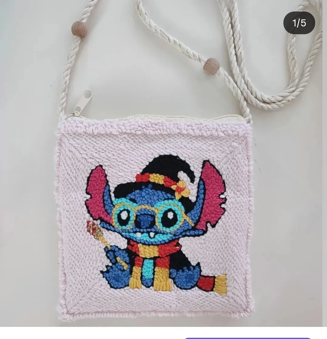 Kedi Desenli El Yapımı Çocuk Çantası