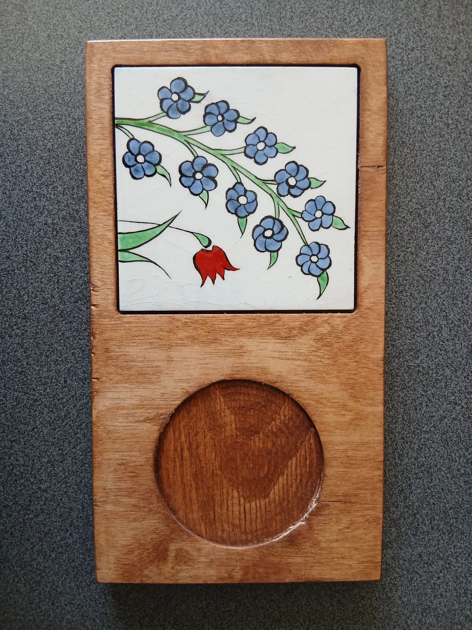 Çini Ahşap Sunumluk Kahve Tepsisi