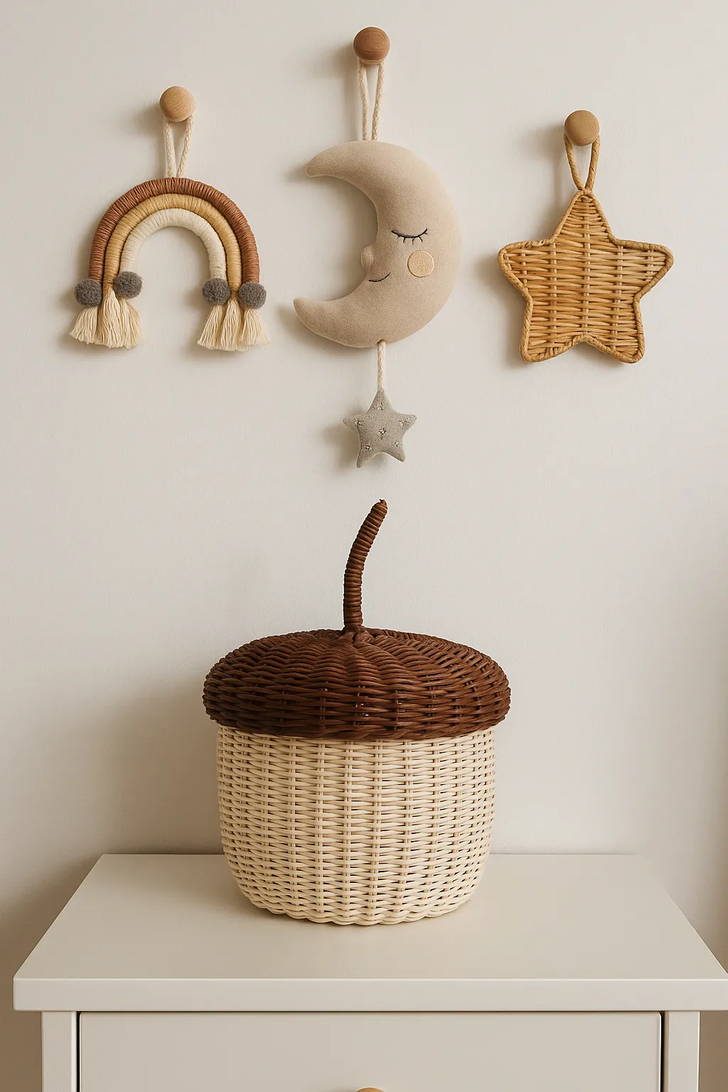 Kalpli Dekoratif Sepet – El Örgüsü Rattan Görünümlü