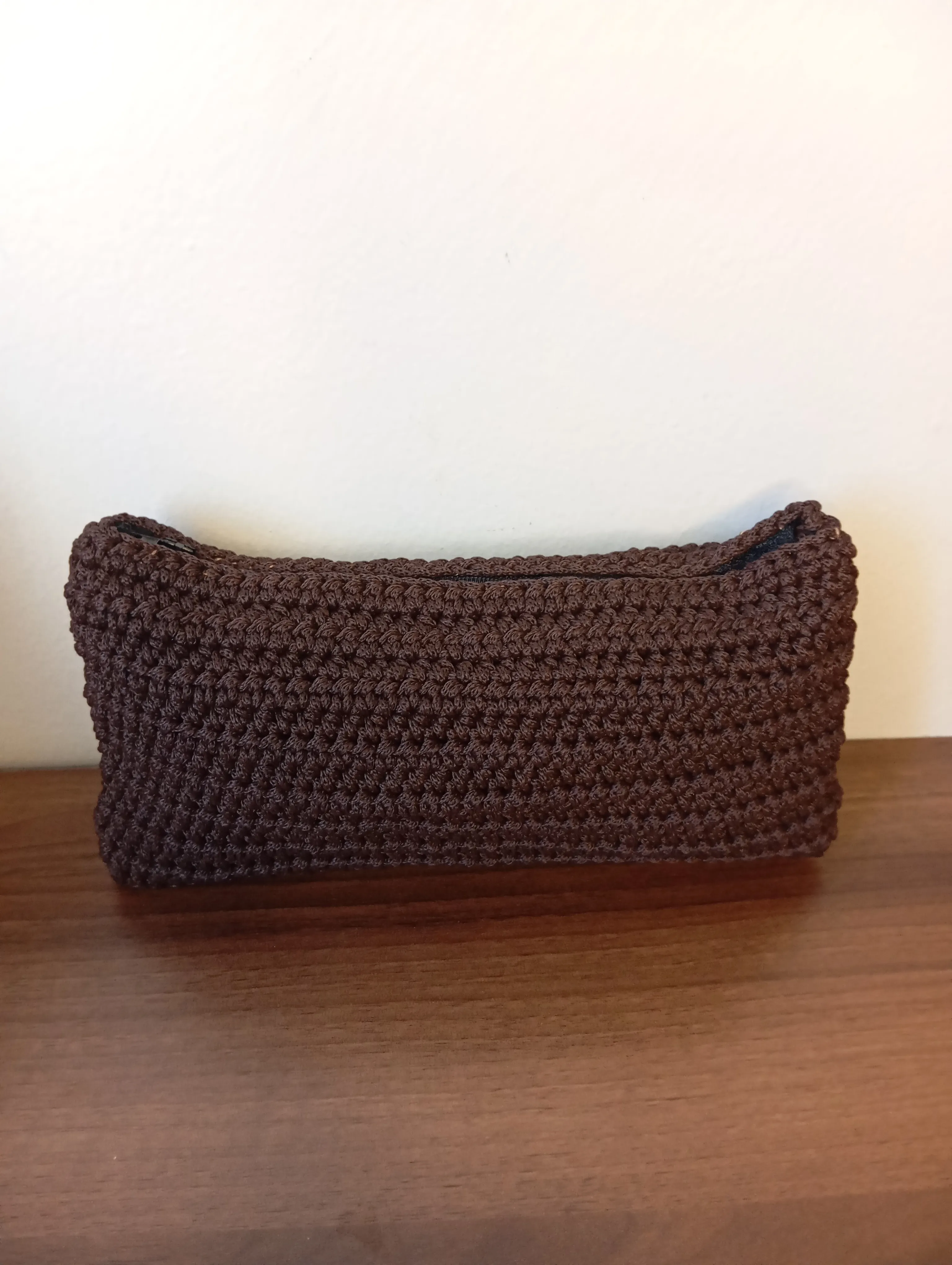 Handmade Knitted Brown Wallet Bag