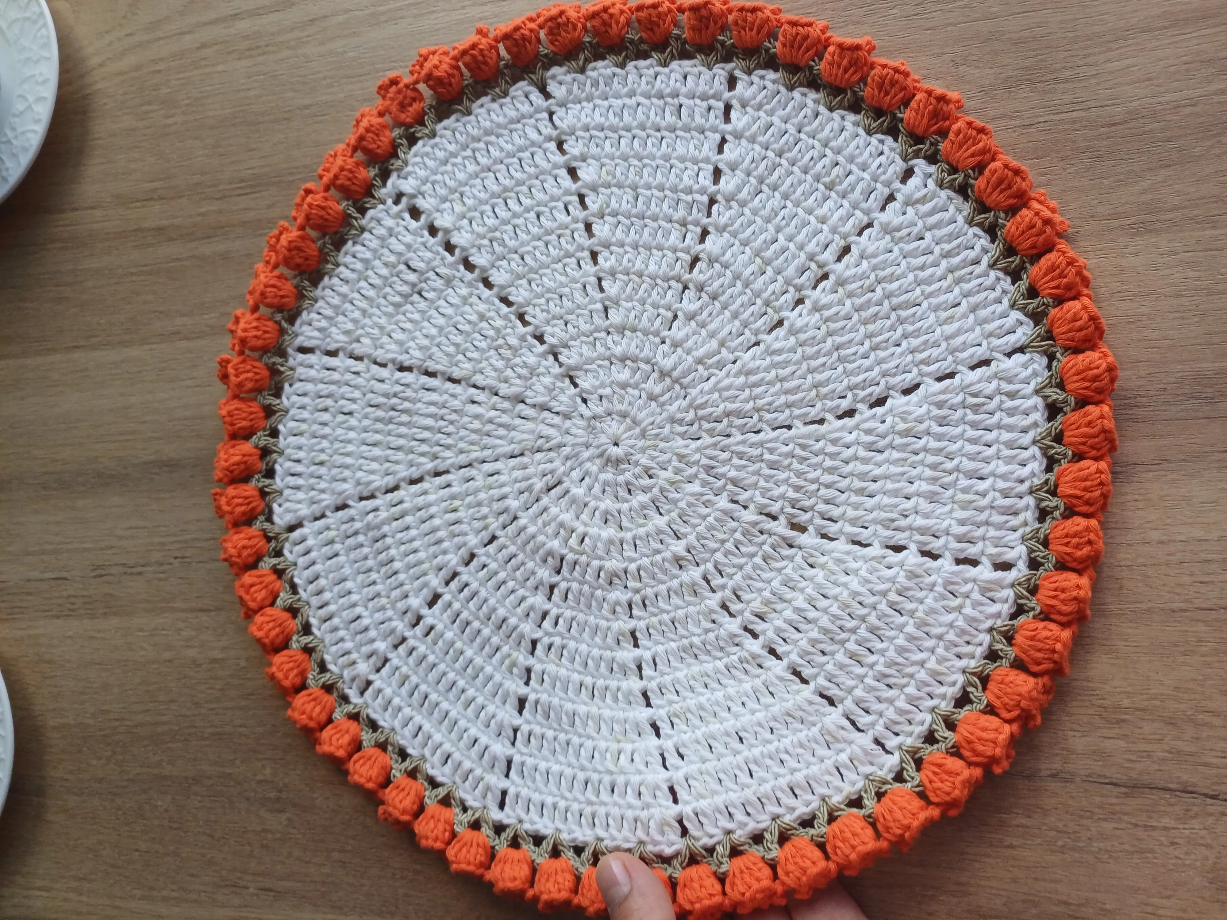 El Örgüsü Cotton İp Supla – Turuncu Güllü