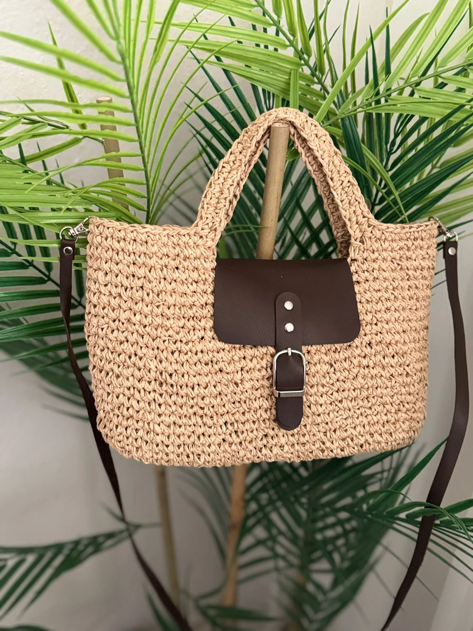 El Yapımı Hasır Görünümlü Omuz ve El Çantası