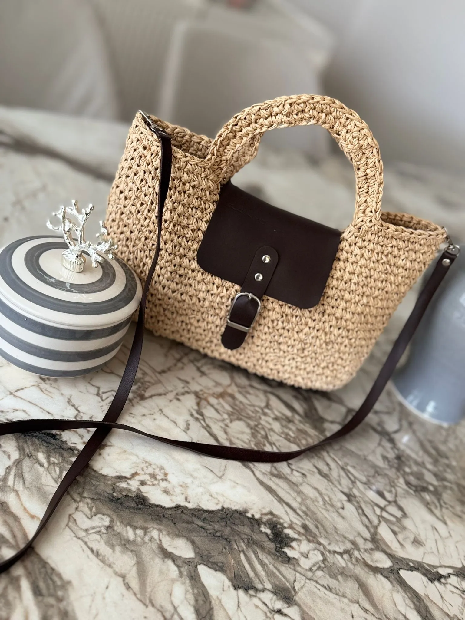 Handmade Woven Look Shoulder and Hand Bag