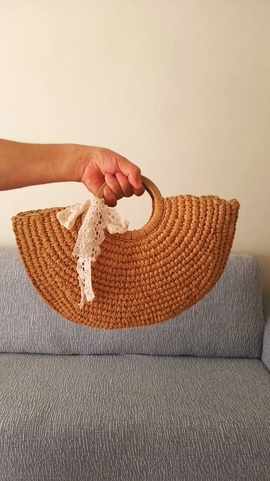 Kağıt İpten El Örgüsü Çanta