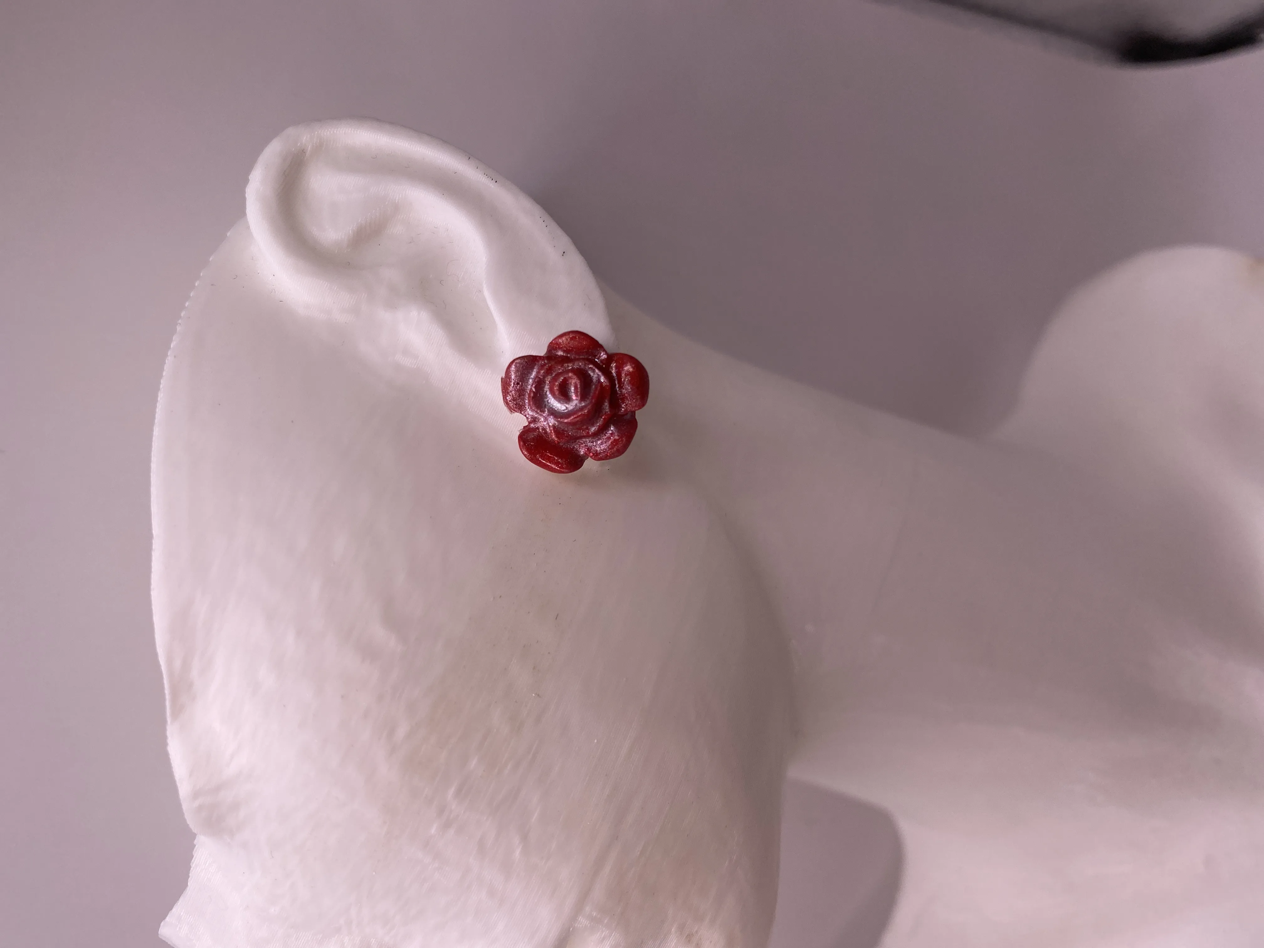 Handmade Red Rose Designed Earring Set | Stylish and Elegant Accessory