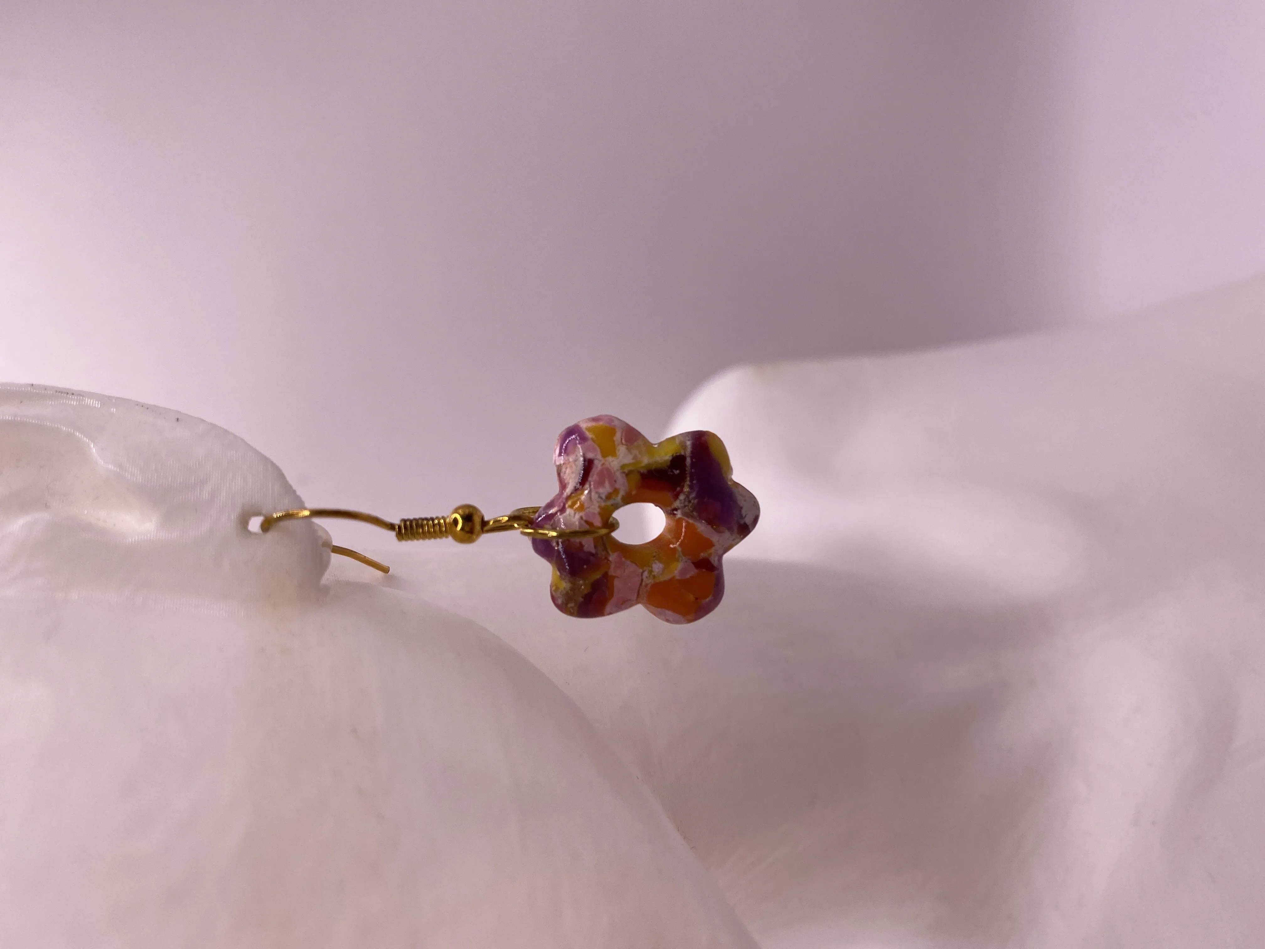 Handmade Polymer Clay Flower and Sphere Designed Colorful Earring Set