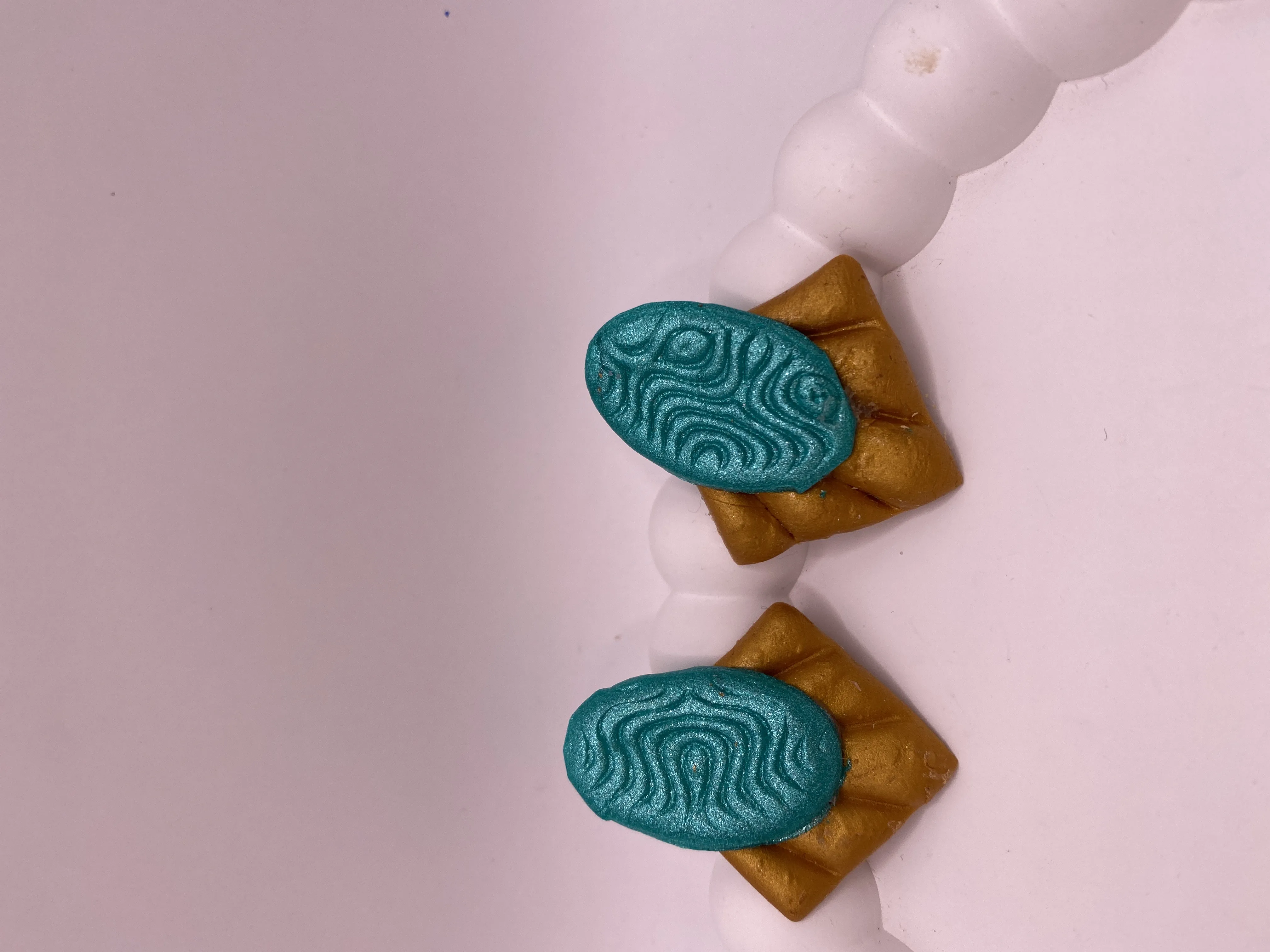 Handmade Golden Yellow and Turquoise Stone Earring - Stylish and Unique Design