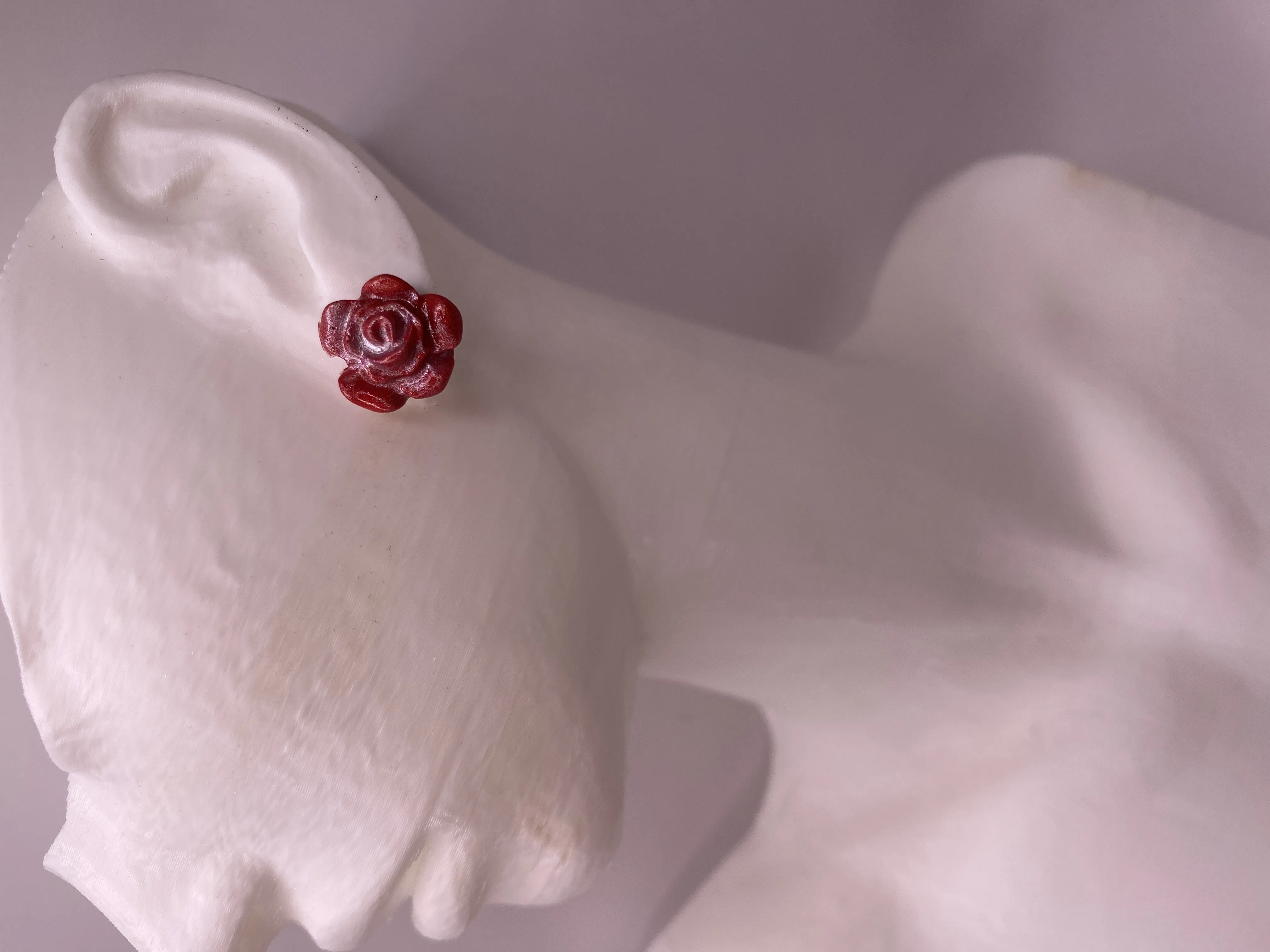 Handmade Red Rose Designed Earring Set | Stylish and Elegant Accessory