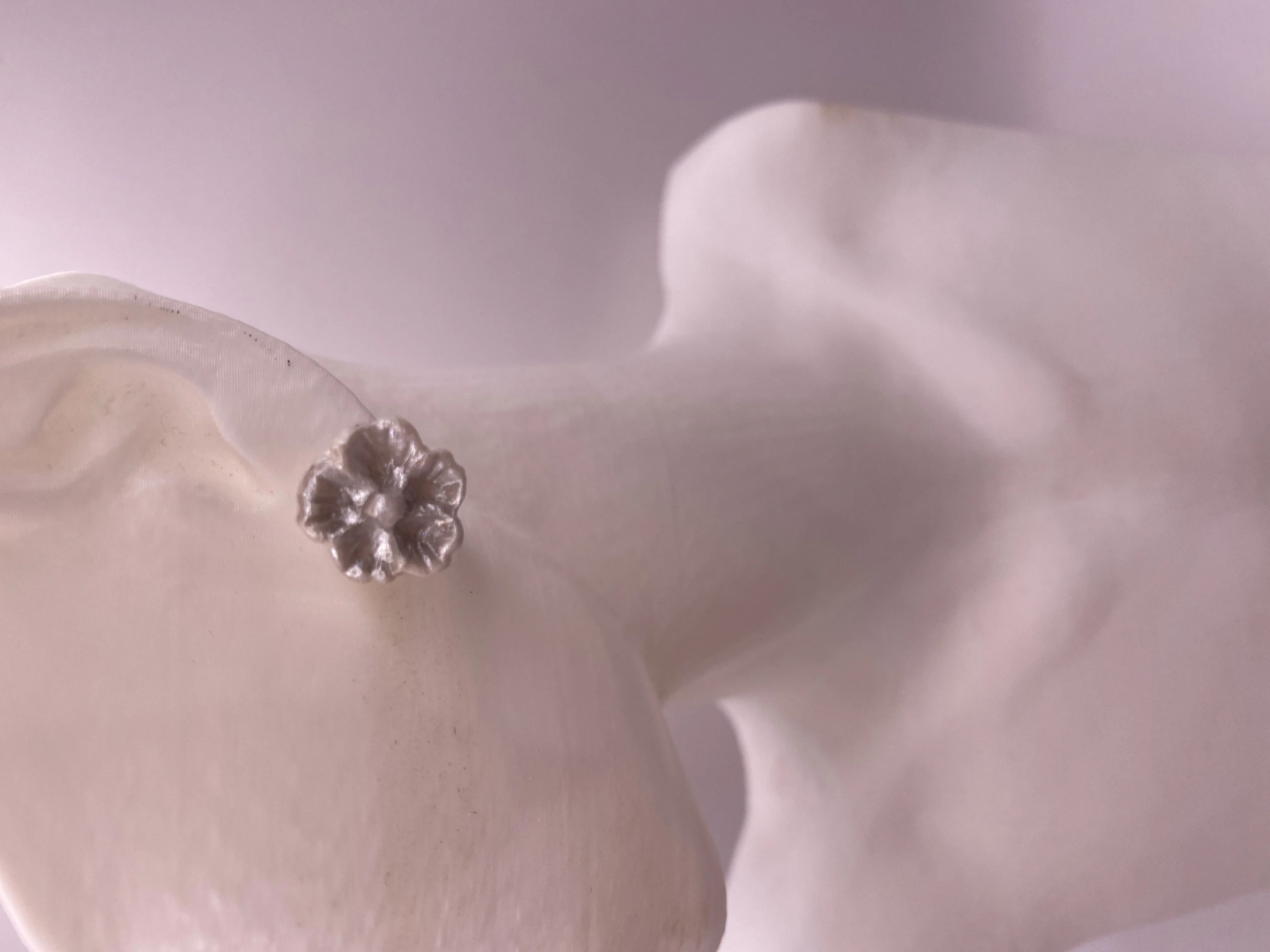 Handmade Flower Motif Earring Set - Pink and Silver Color Options